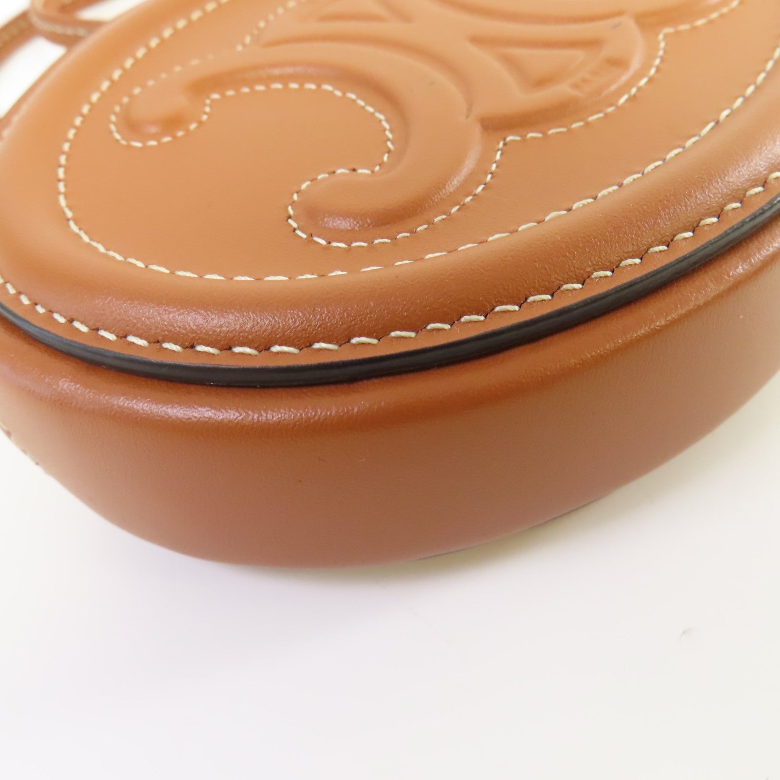 CELINE **【激減優惠】牛皮皮革Coin pouch金扣手拿包啡色