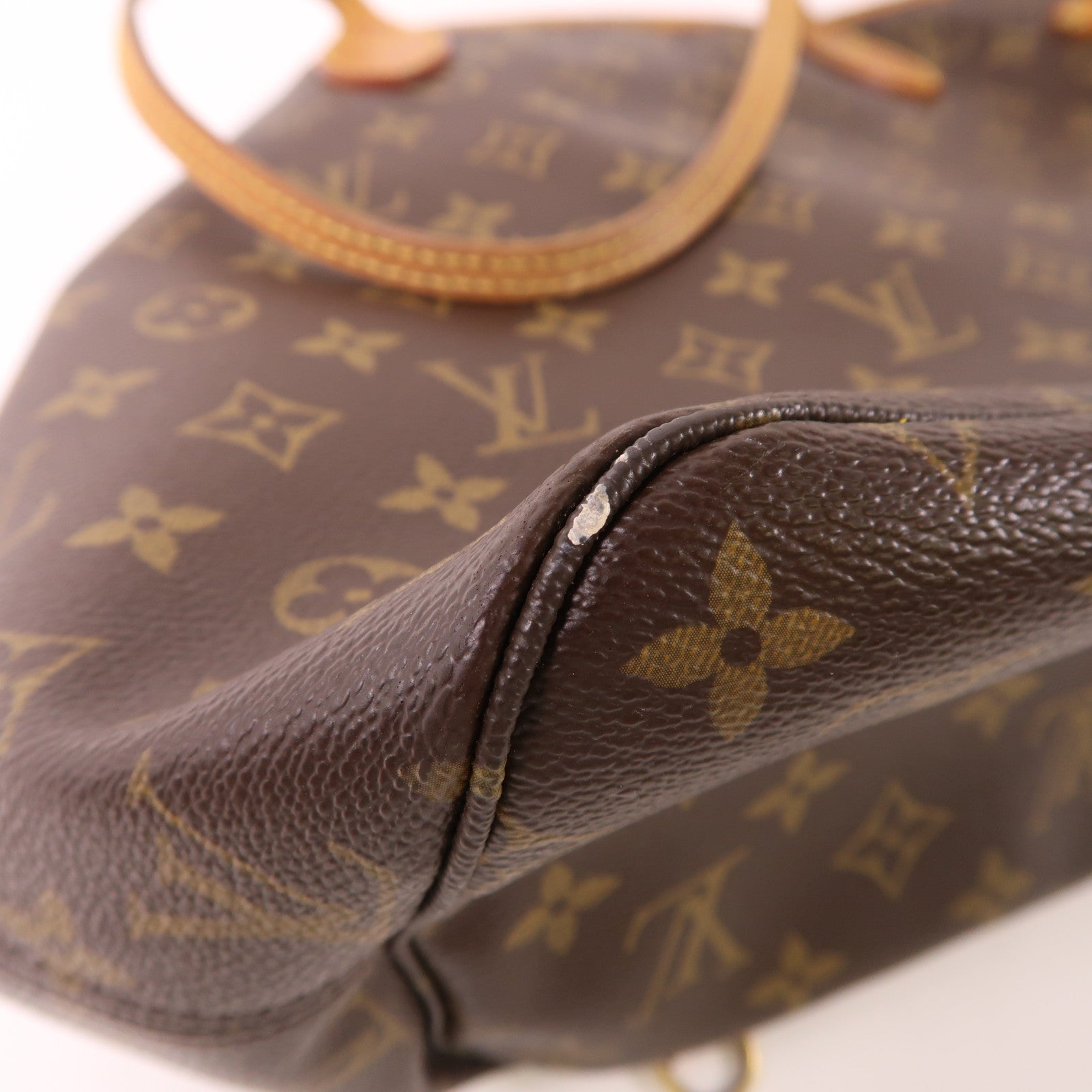 LOUIS VUITTON Monogram Neverfull MM金扣手挽袋