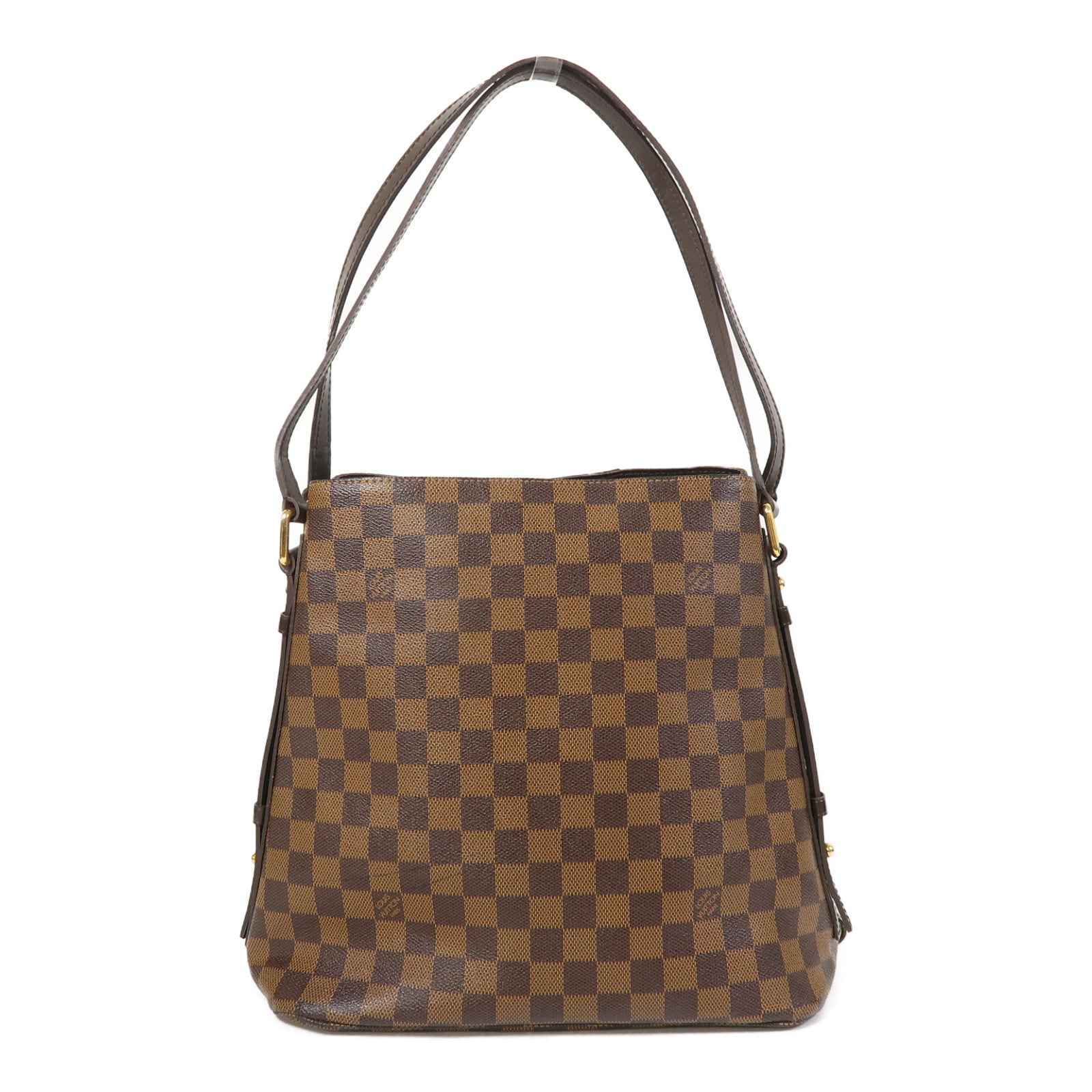 LOUIS VUITTON Damier Ebene Cabas Rivington金扣肩背袋啡色