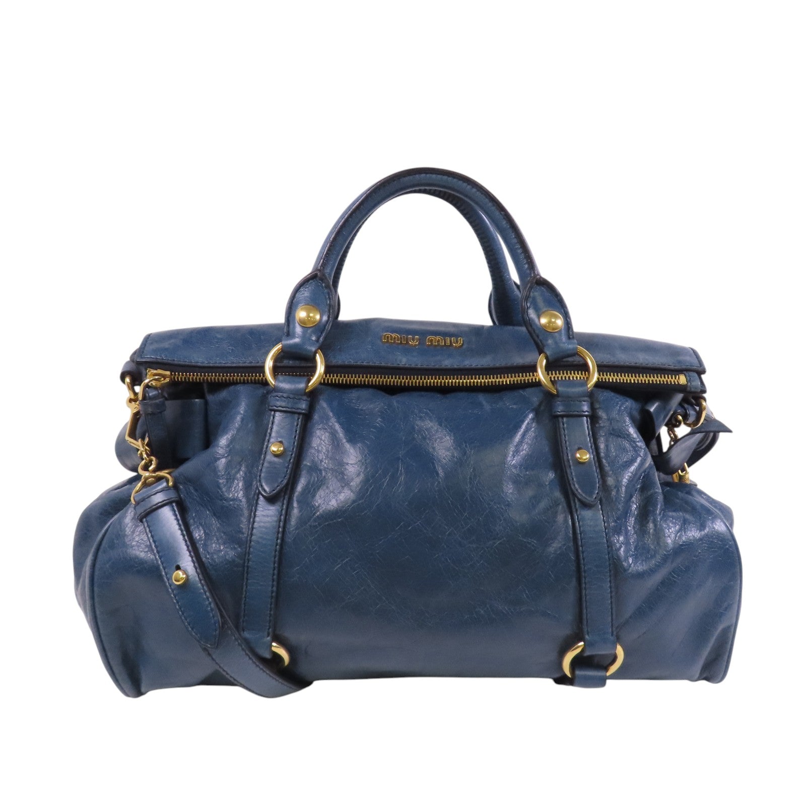 Miu Miu 牛皮皮革2Way Shoulder Bag金扣手挽肩背兩用袋