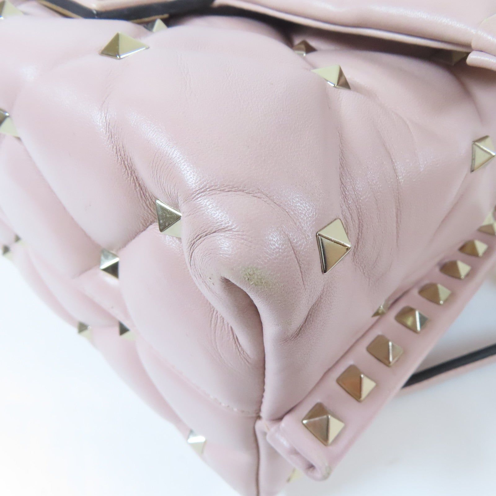 Valentino 【激減優惠】羊皮皮革2way Shoulder Bag金扣手挽肩背兩用袋粉紅色