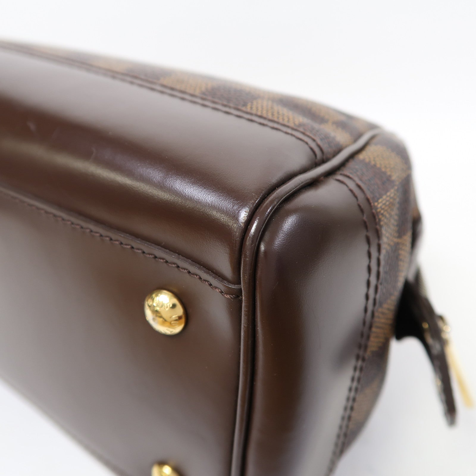 LOUIS VUITTON Damier Ebene Knightsbridge金扣手挽袋啡色