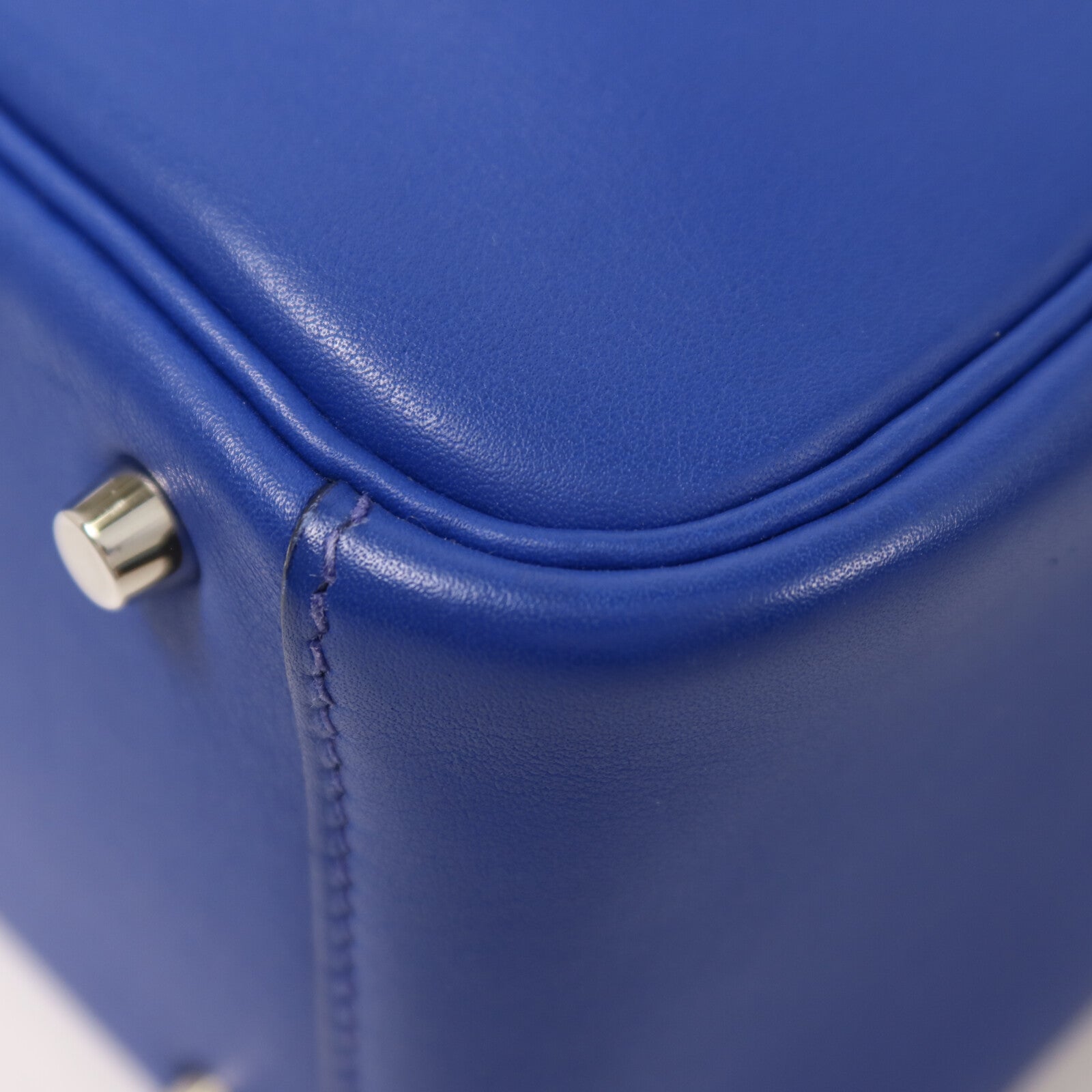 HERMES Swift皮革Mini Lindy手挽肩背兩用袋Bleu Royal/Menthe
