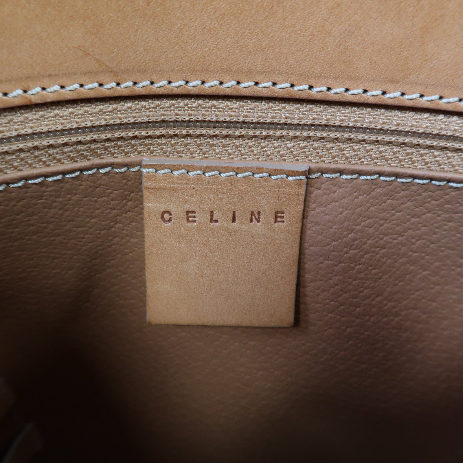 CELINE 塗層帆布Hand Bag金扣手挽袋啡色