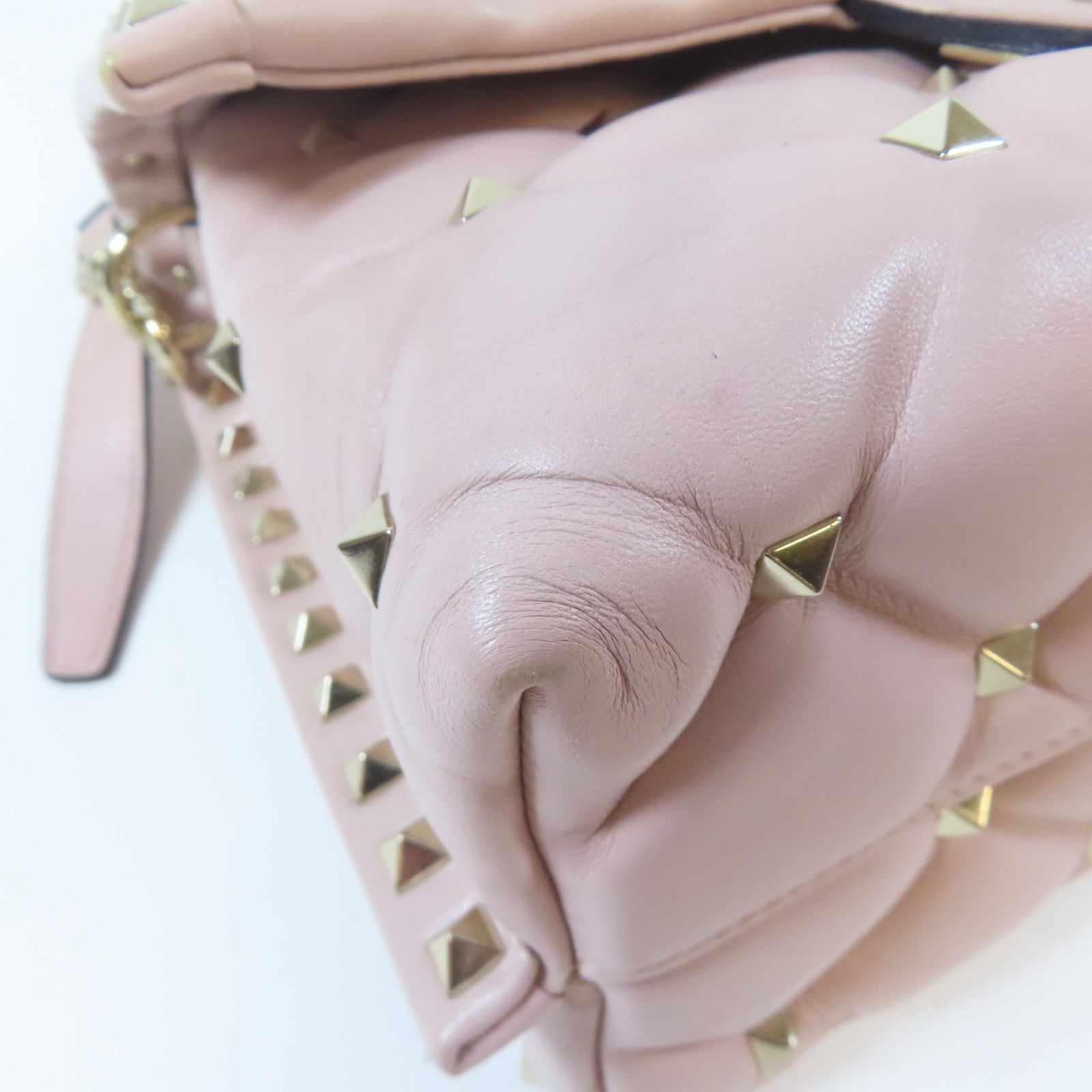 Valentino 【激減優惠】羊皮皮革2way Shoulder Bag金扣手挽肩背兩用袋粉紅色