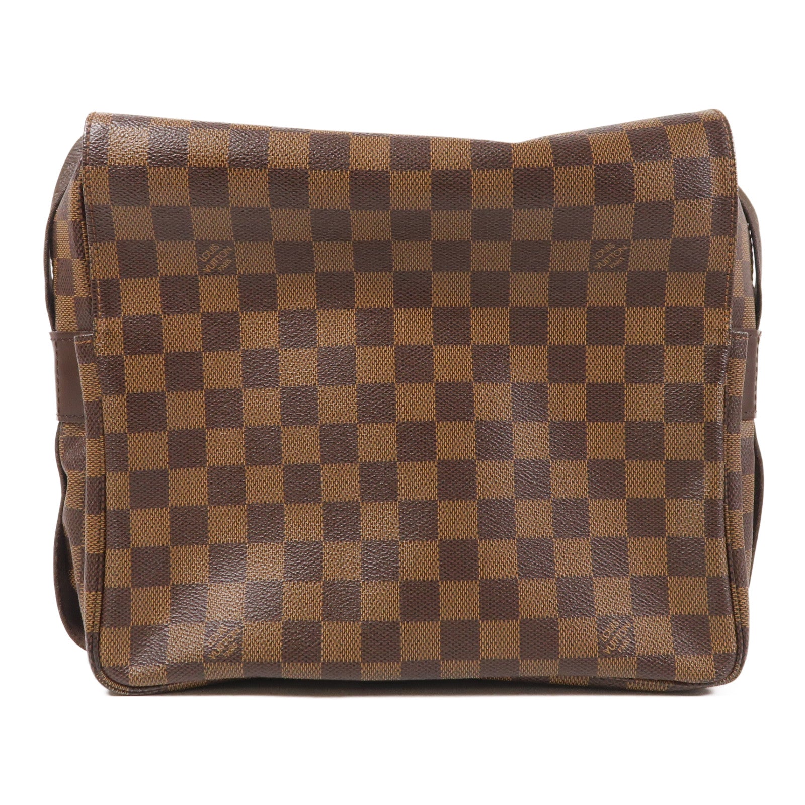 LOUIS VUITTON 【激減優惠】Damier Naviglio金扣肩背袋棕色