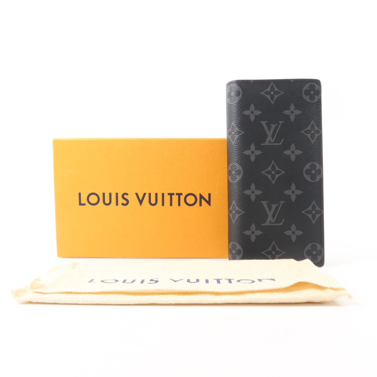 LOUIS VUITTON Monogram Eclipse Brazza長錢包