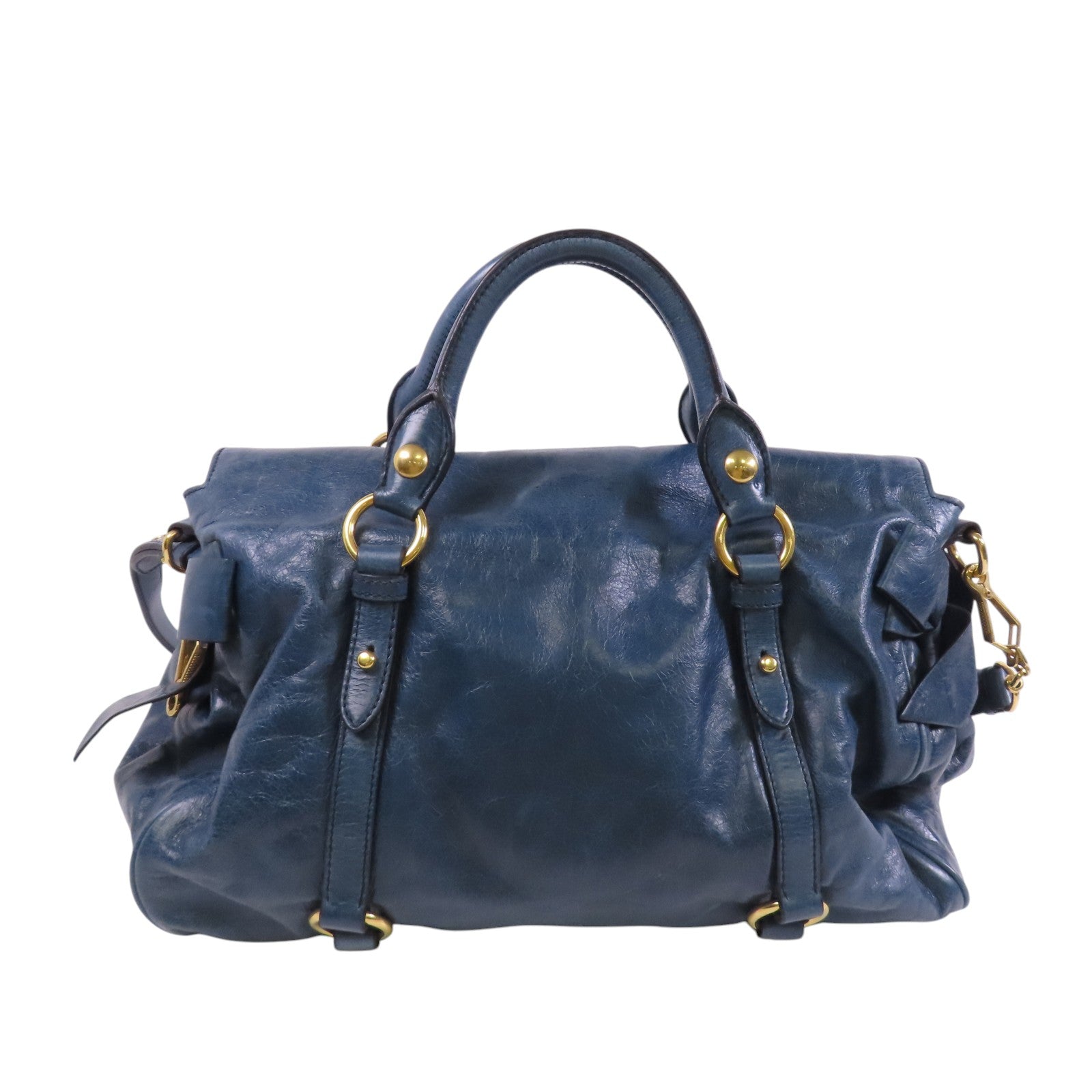 Miu Miu 牛皮皮革2Way Shoulder Bag金扣手挽肩背兩用袋