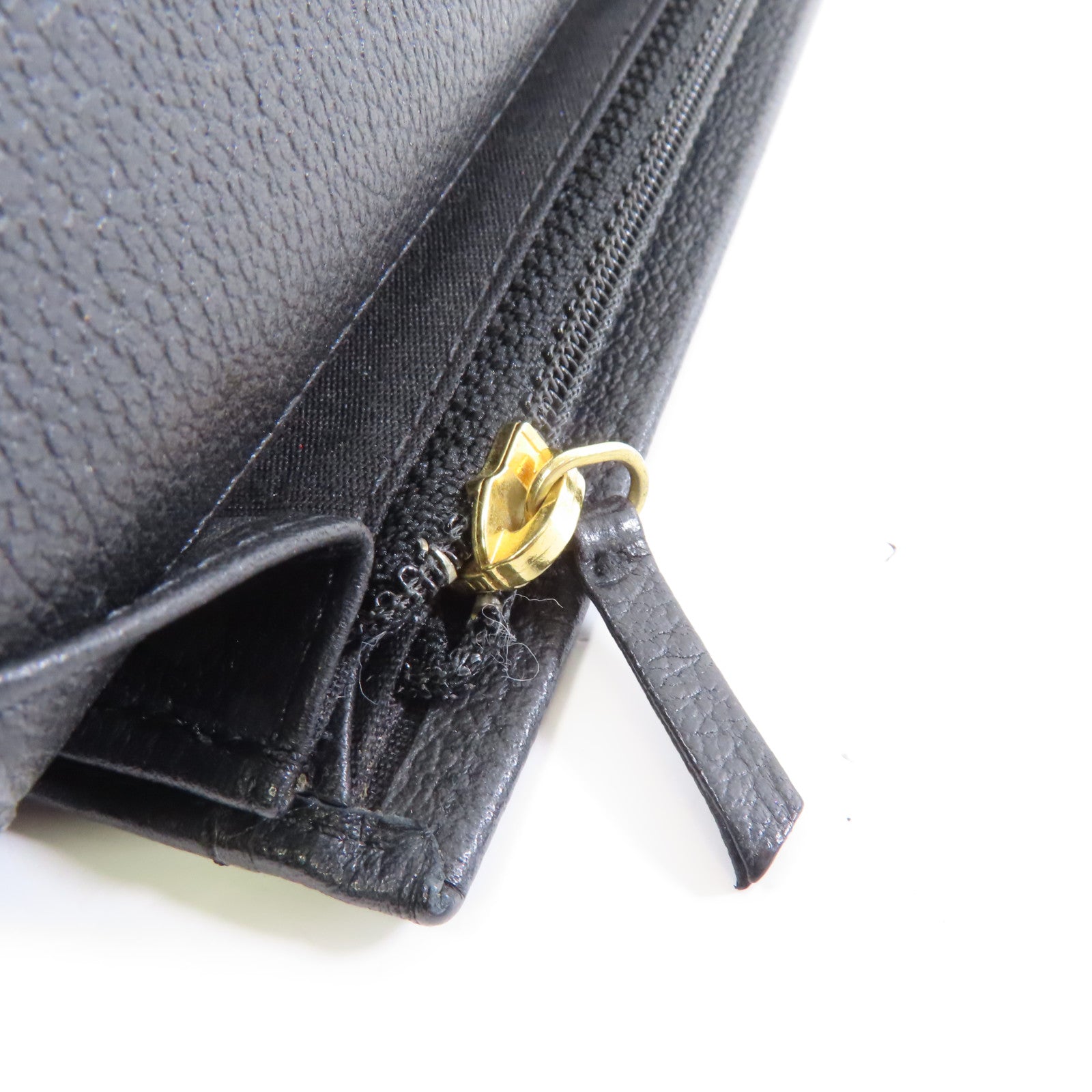 CHANEL 【激減優惠】皮革Long Wallet金扣長錢包黑色