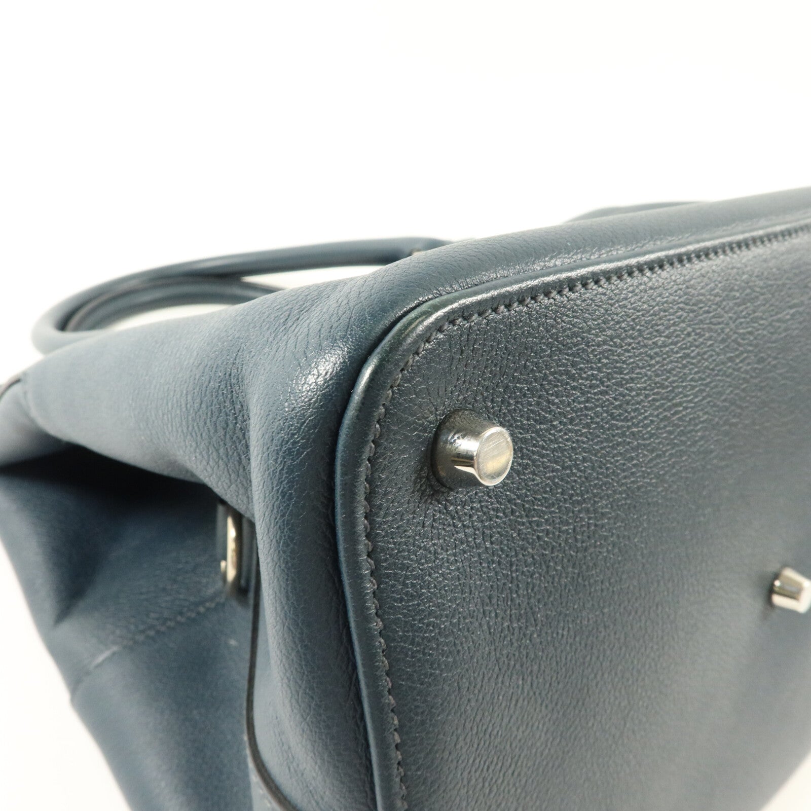 HERMES Evercolor皮革Toolbox 26手挽肩背兩用袋Bleu Ocean
