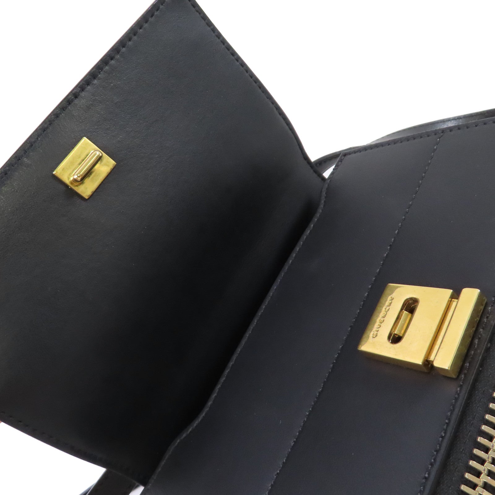 GIVENCHY 牛皮皮革Pandora Box Shoulder Bag金扣肩背袋黑色