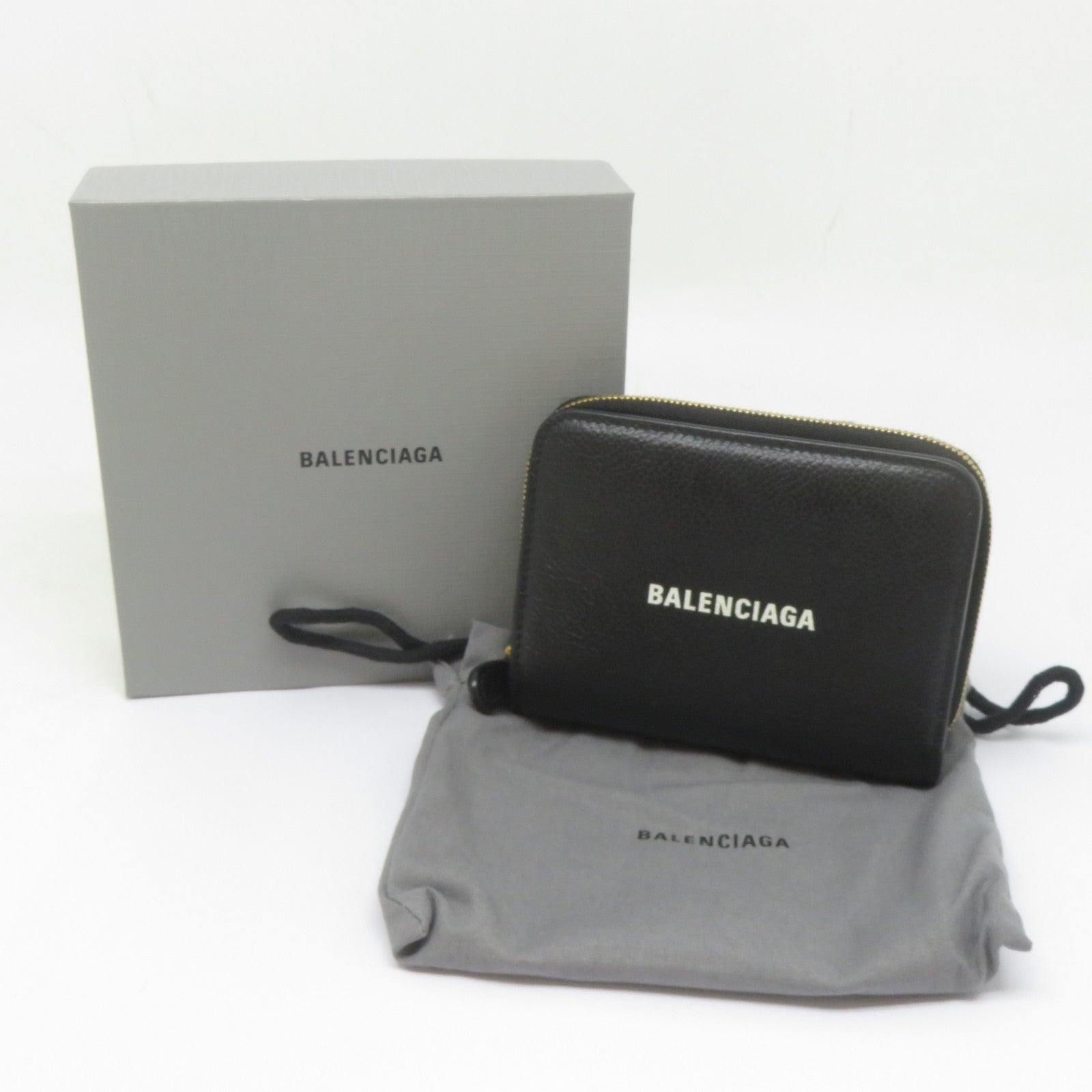 BALENCIAGA 【激減優惠】牛皮皮革Wallet金扣錢包黑色