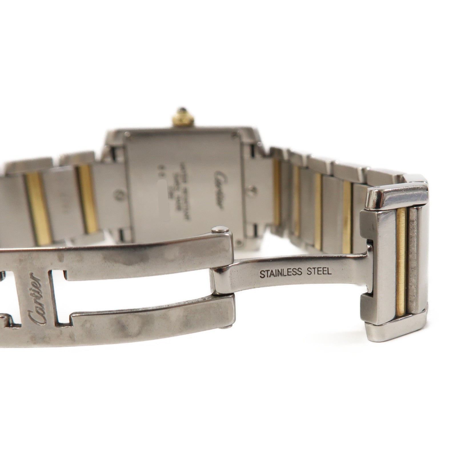 CARTIER Tank Francaise不鏽鋼手錶石英機芯米色