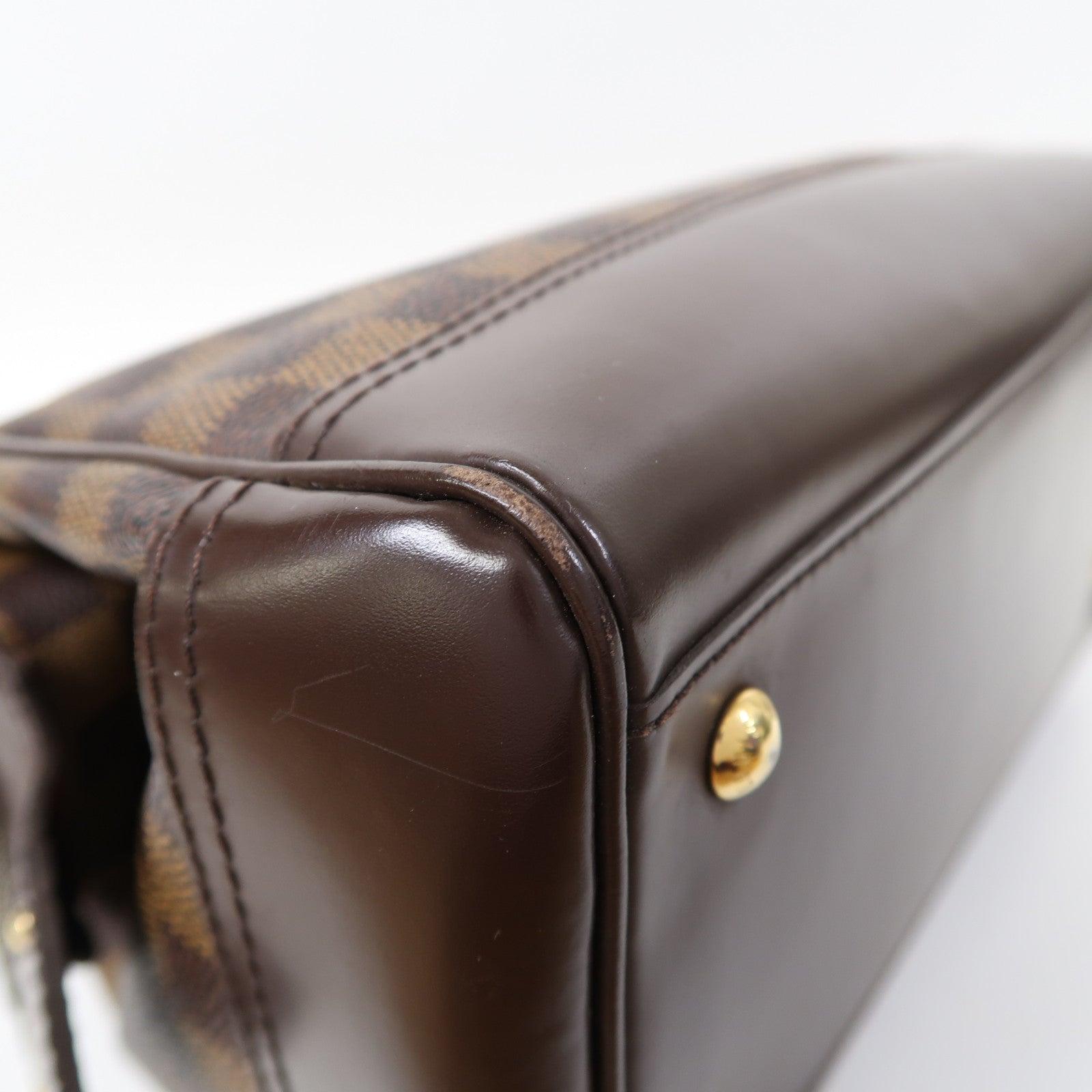 LOUIS VUITTON Damier Ebene Knightsbridge金扣手挽袋啡色