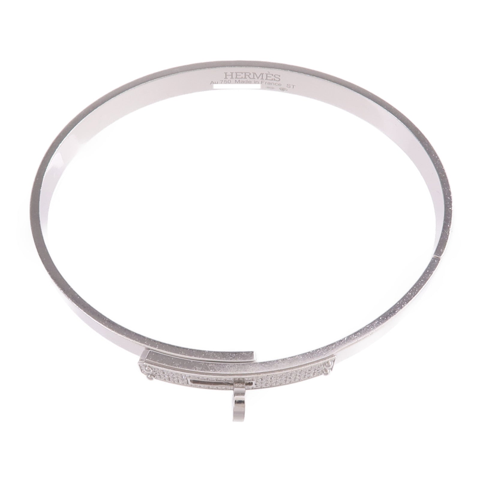 HERMES 18K白金Kelly Bracelet Small Model鑽石手鐲