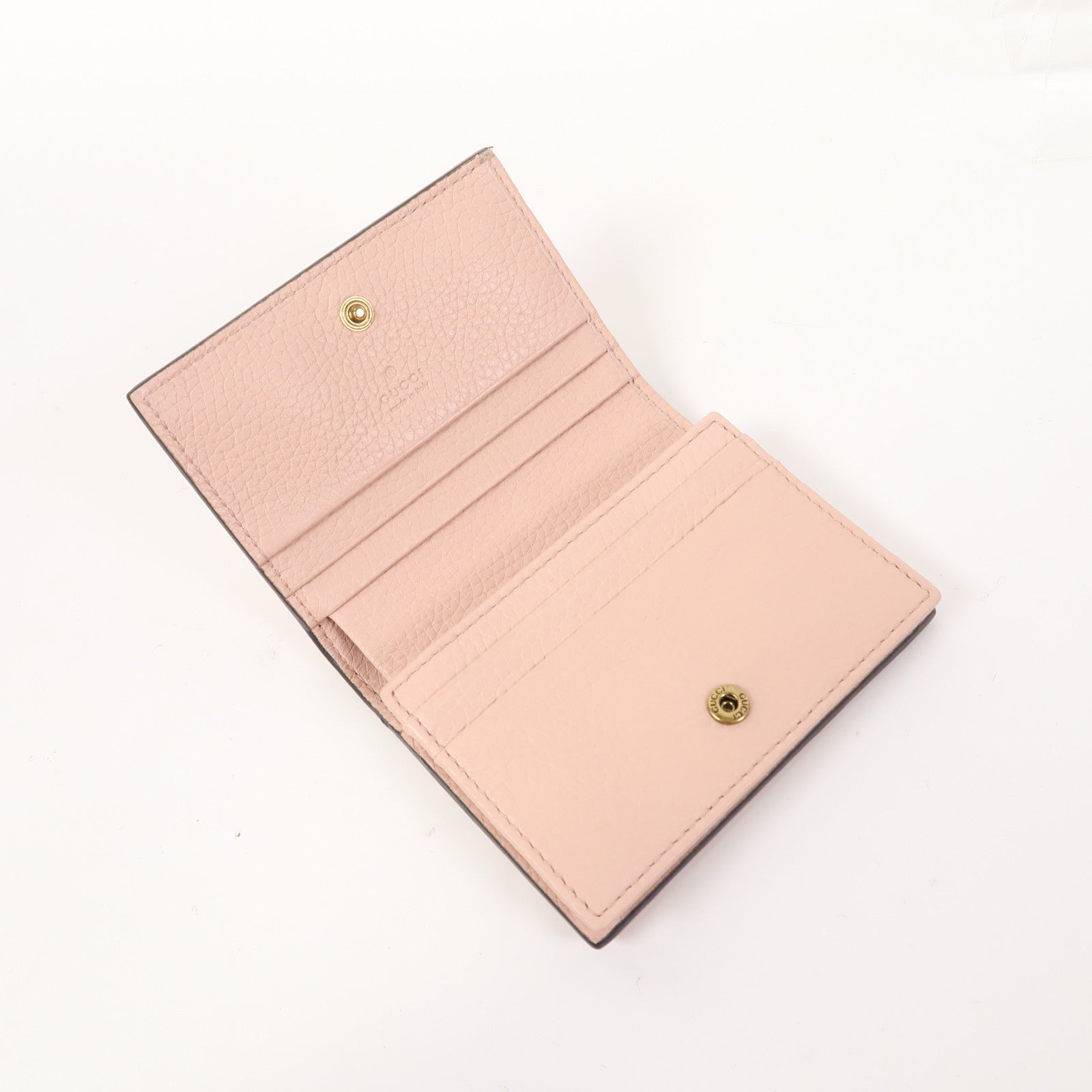 GUCCI 牛皮皮革Animalier Bee Wallet錢包粉紅色