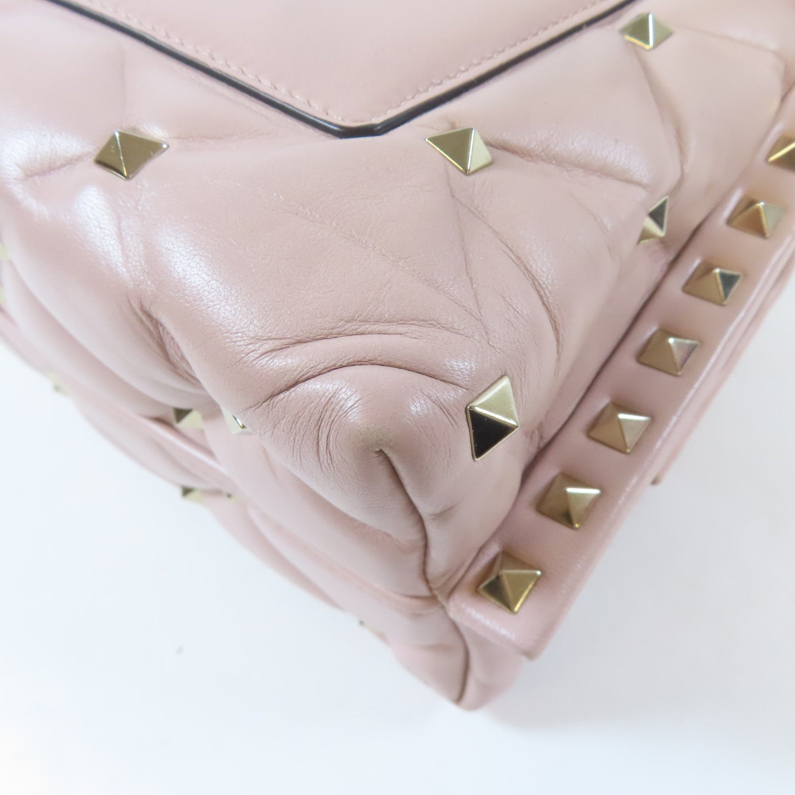 Valentino 【激減優惠】羊皮皮革2way Shoulder Bag金扣手挽肩背兩用袋粉紅色