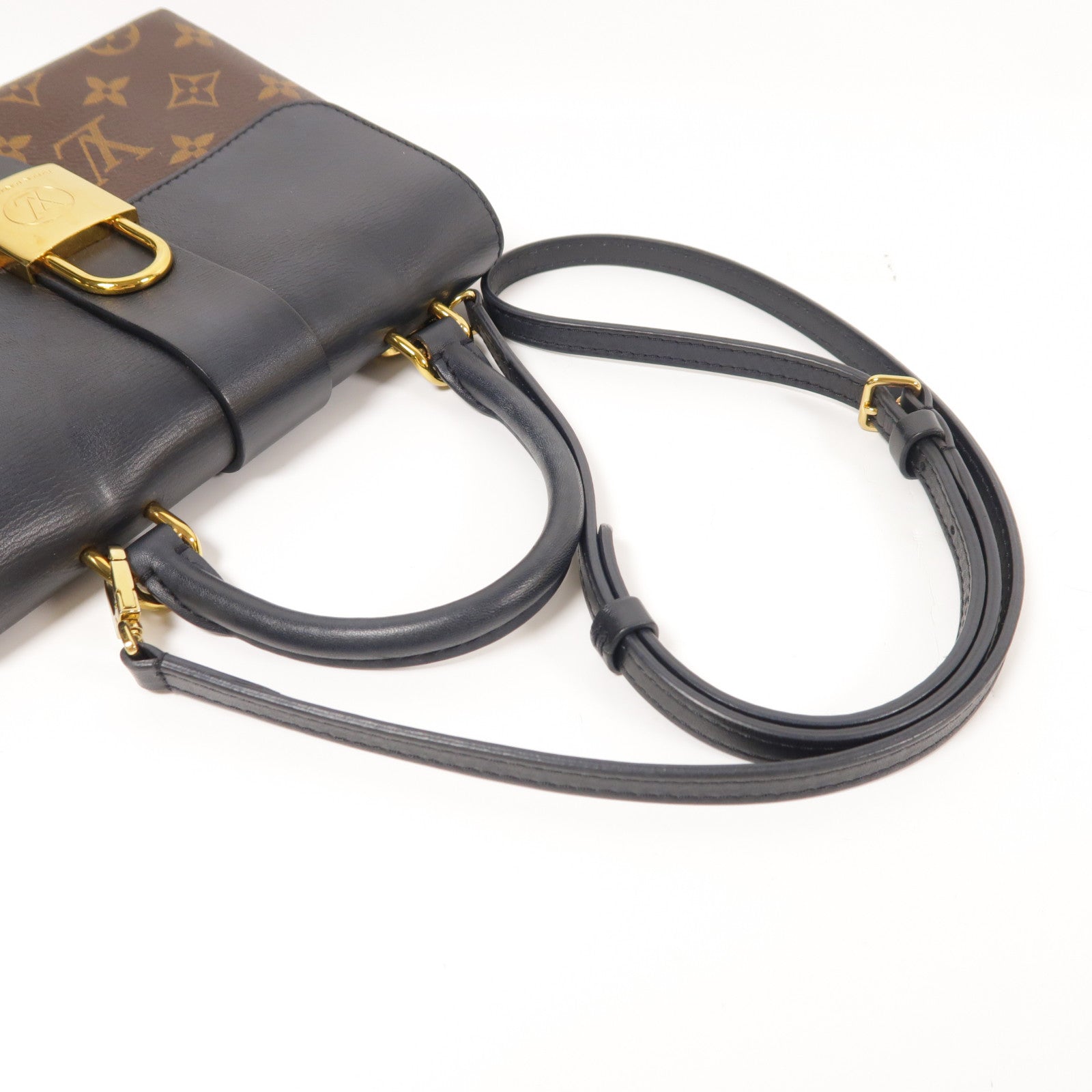 LOUIS VUITTON LV GHW Locky BB 2 Way Shoulder Handbag M44141 Monogram Brown/Black