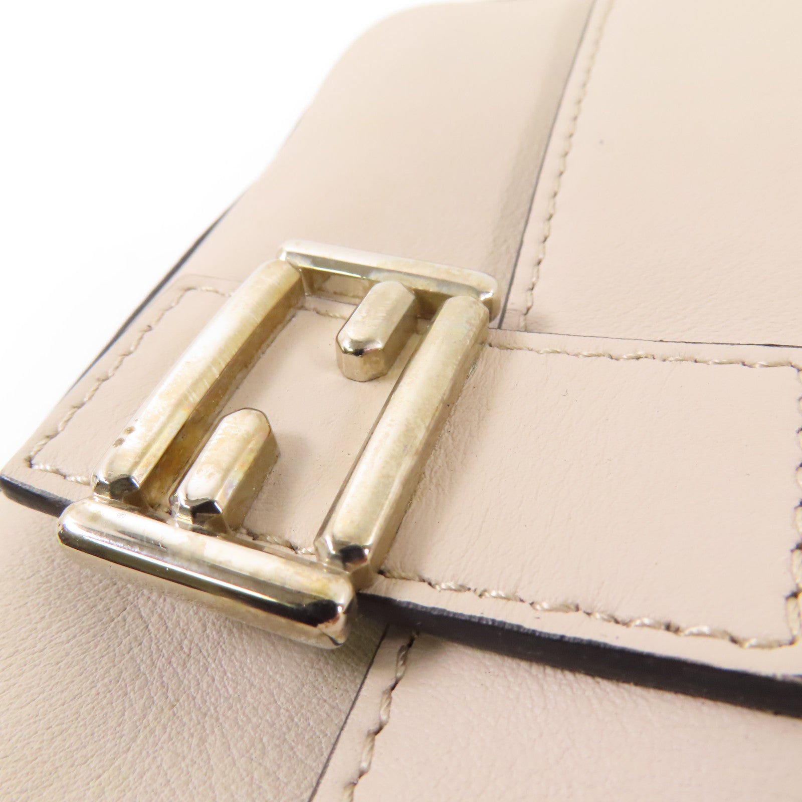 FENDI 蛇皮皮革/牛皮皮革Double Baguette Micro銀扣手挽肩背兩用袋