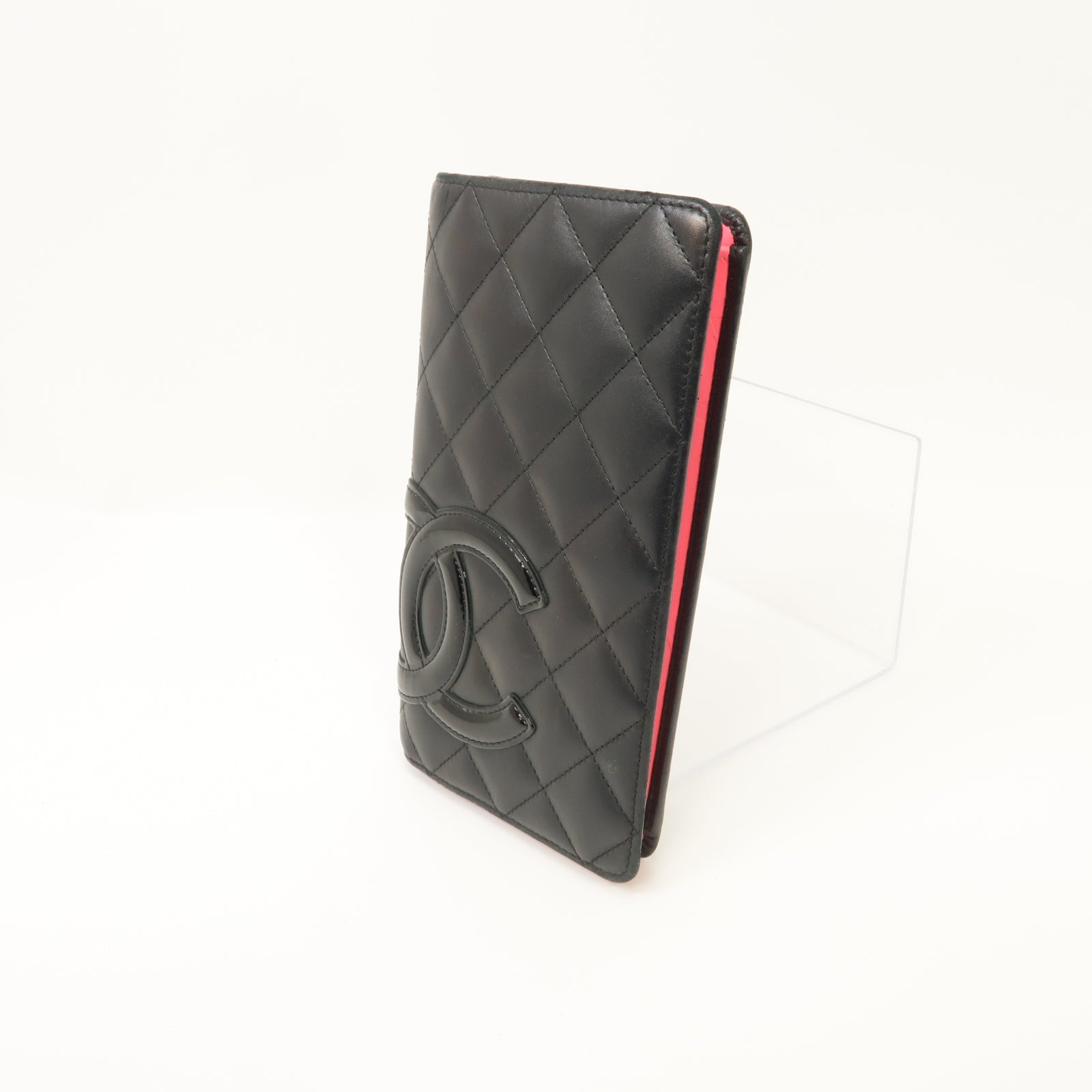 CHANEL 【激減優惠】菱格牛皮皮革Cambon Long Wallet銀扣長錢包黑色