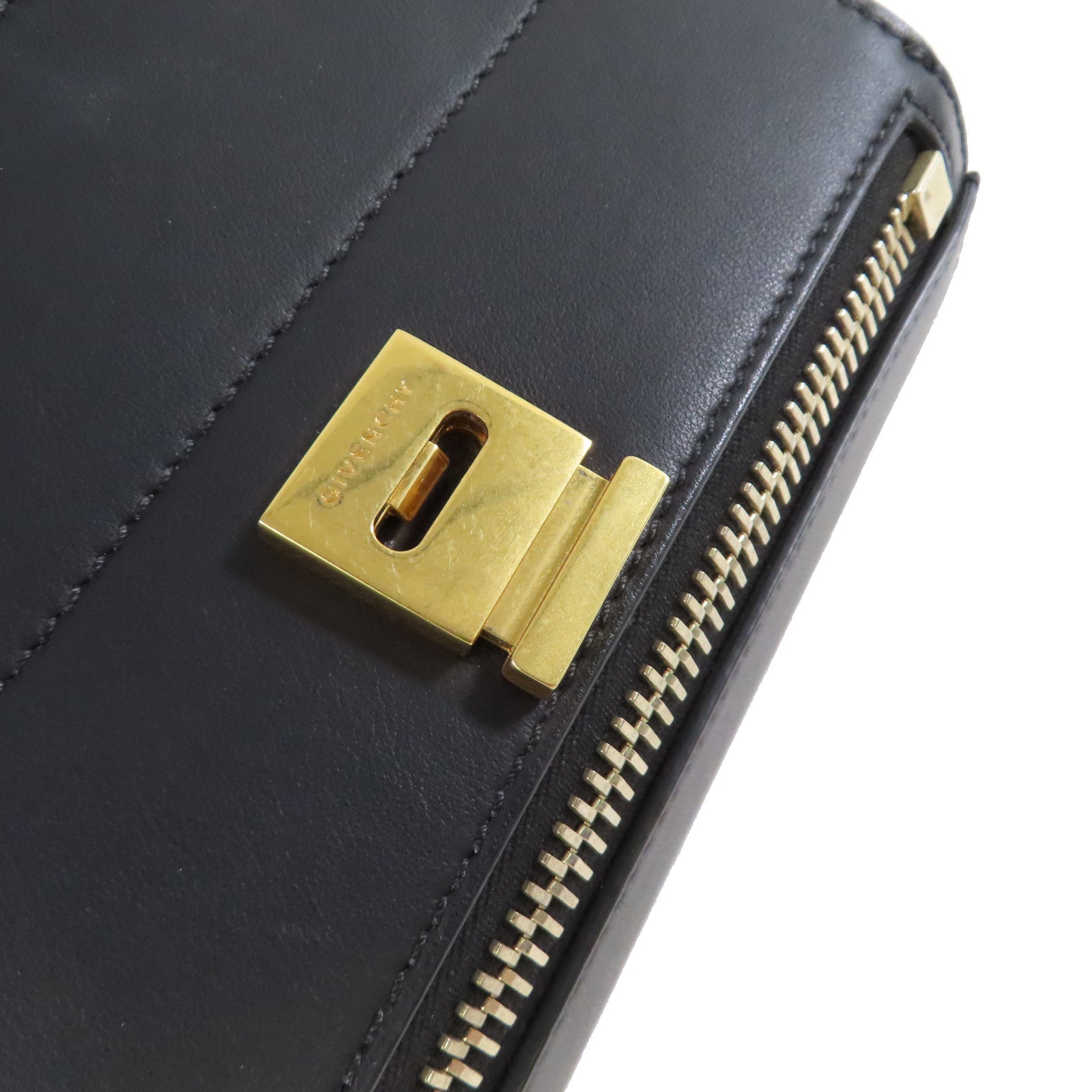 GIVENCHY 牛皮皮革Pandora Box Shoulder Bag金扣肩背袋黑色