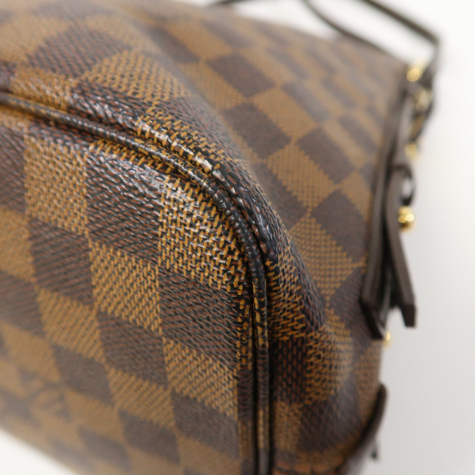 LOUIS VUITTON Damier Ebene Cabas Rivington金扣肩背袋啡色