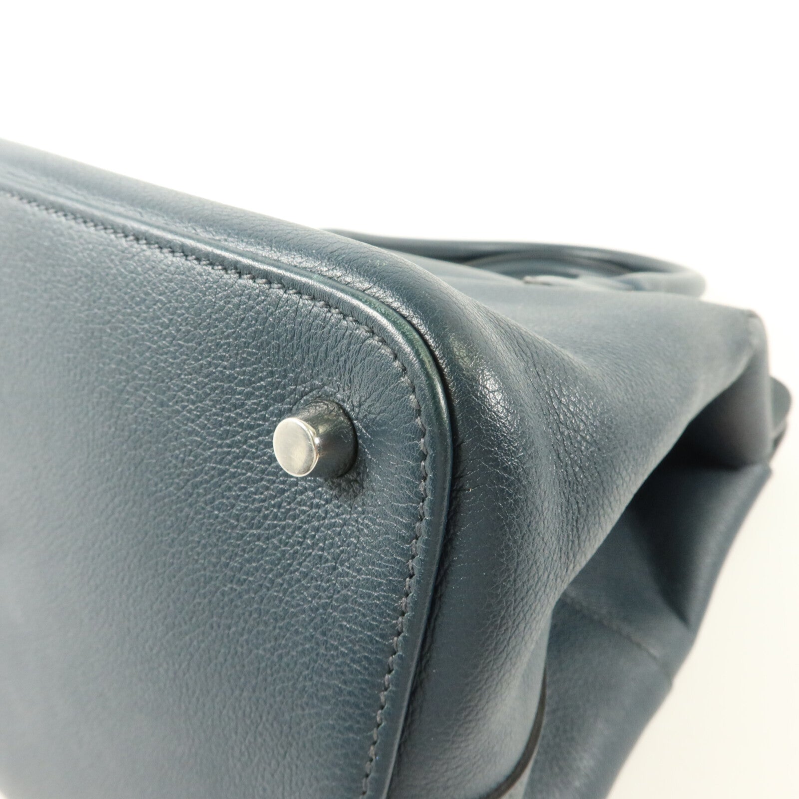 HERMES Evercolor皮革Toolbox 26手挽肩背兩用袋Bleu Ocean