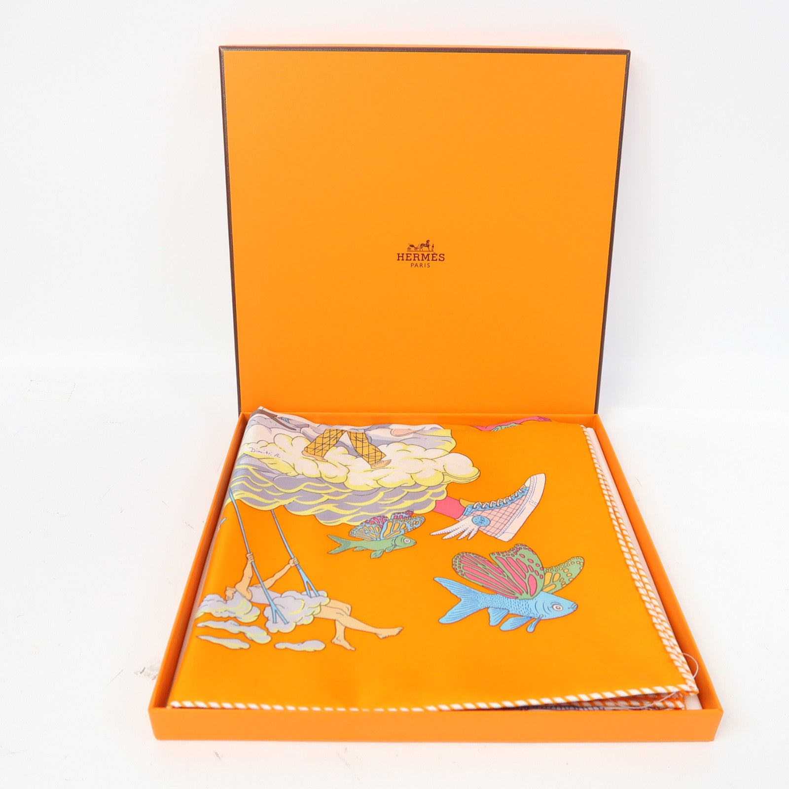 HERMES 絲質Scarf圍巾彩色