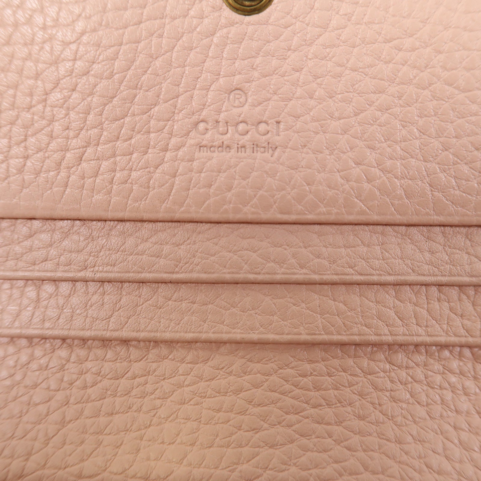 GUCCI 牛皮皮革Animalier Bee Wallet錢包粉紅色