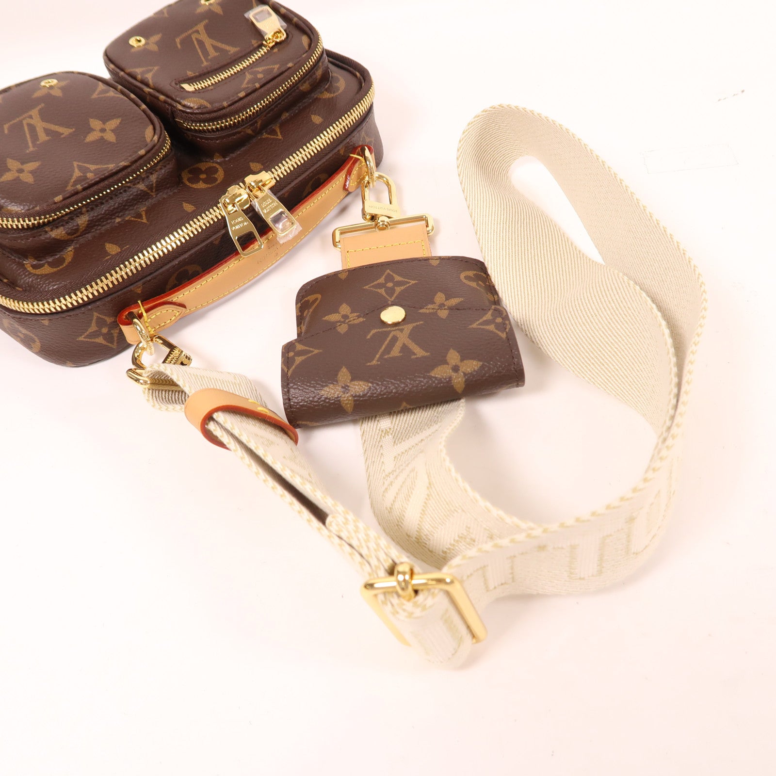 LOUIS VUITTON Monogram Utility金扣手挽肩背兩用袋