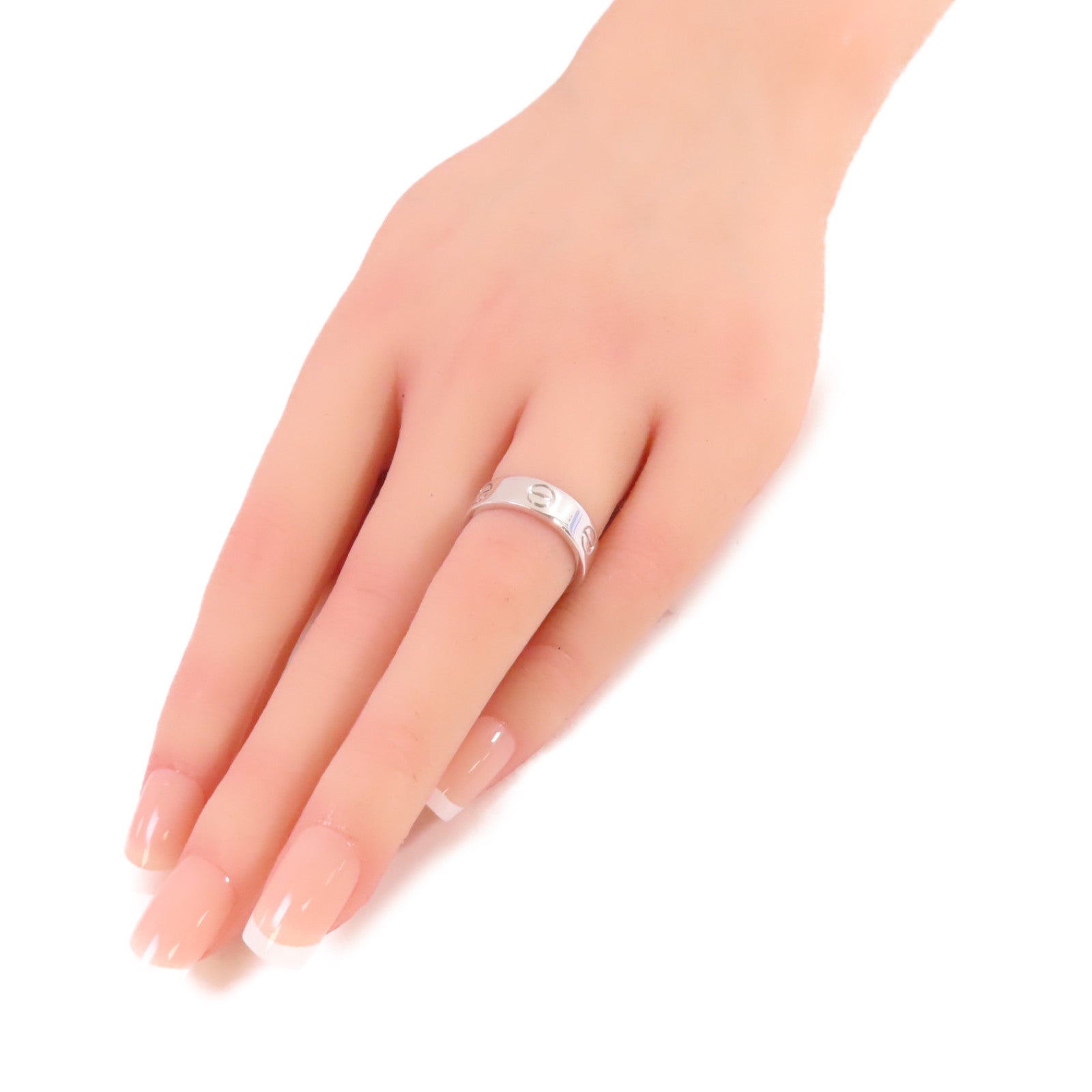 CARTIER 18K白金Love Ring戒指#50/US#5.5
