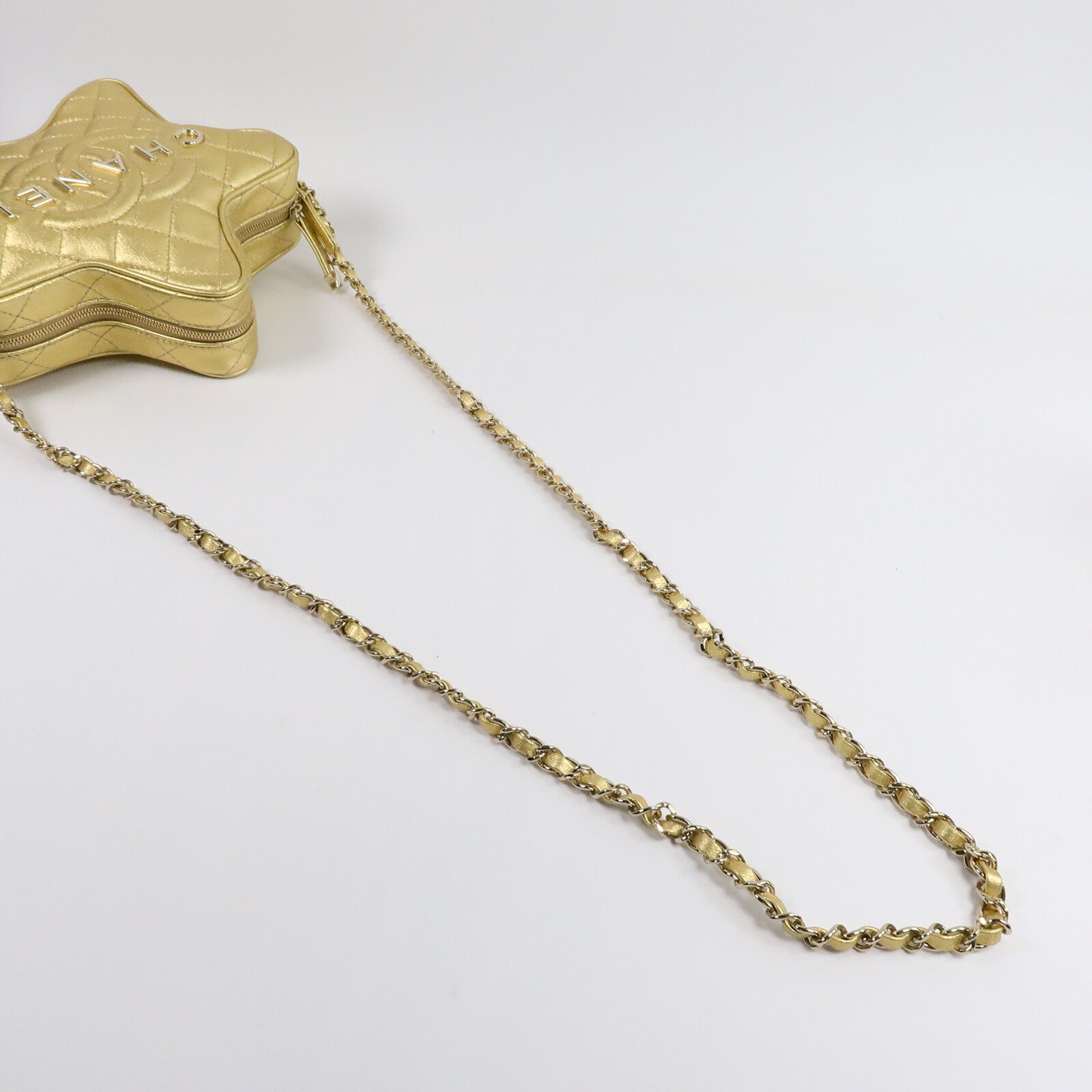 CHANEL 羊皮皮革Matelasse Star鏈帶肩背袋
