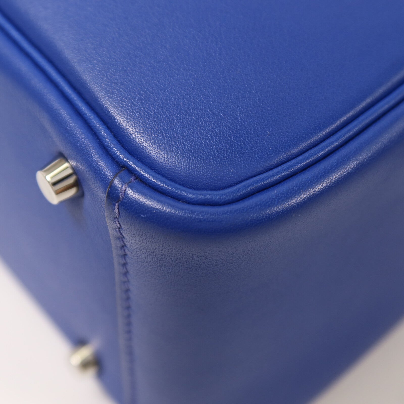 HERMES Swift皮革Mini Lindy手挽肩背兩用袋Bleu Royal/Menthe