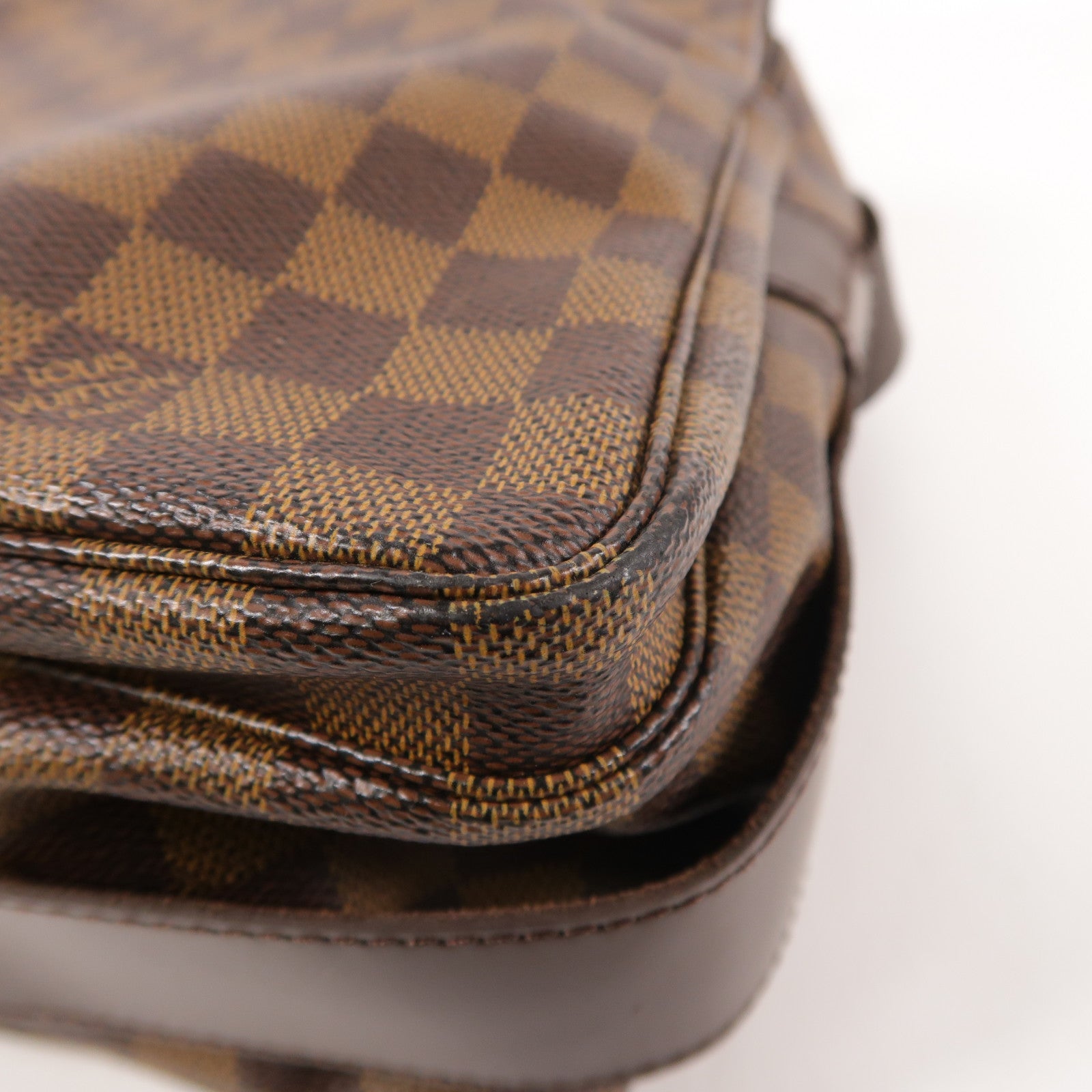 LOUIS VUITTON 【激減優惠】Damier Naviglio金扣肩背袋棕色