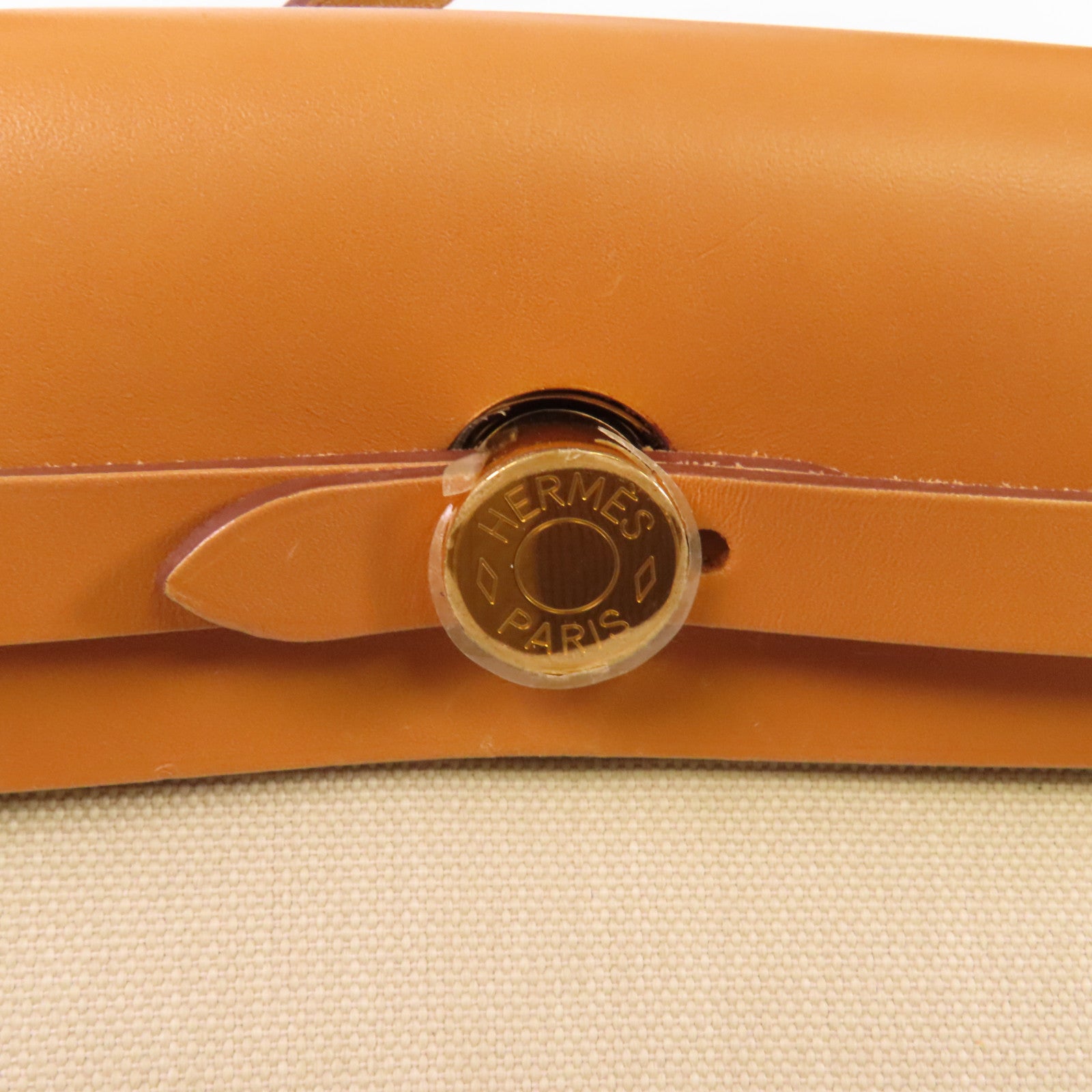 HERMES 帆布/皮革Herbag PM金扣手挽肩背兩用袋