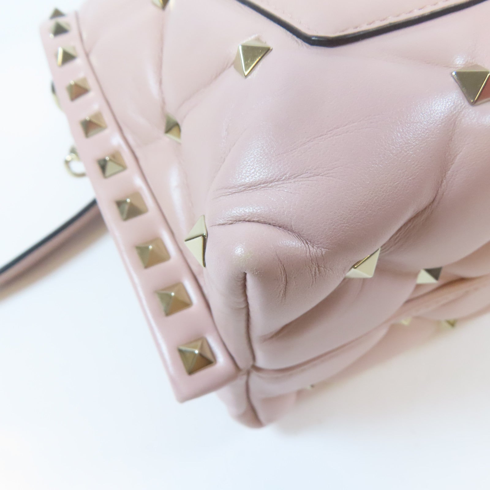 Valentino 【激減優惠】羊皮皮革2way Shoulder Bag金扣手挽肩背兩用袋粉紅色