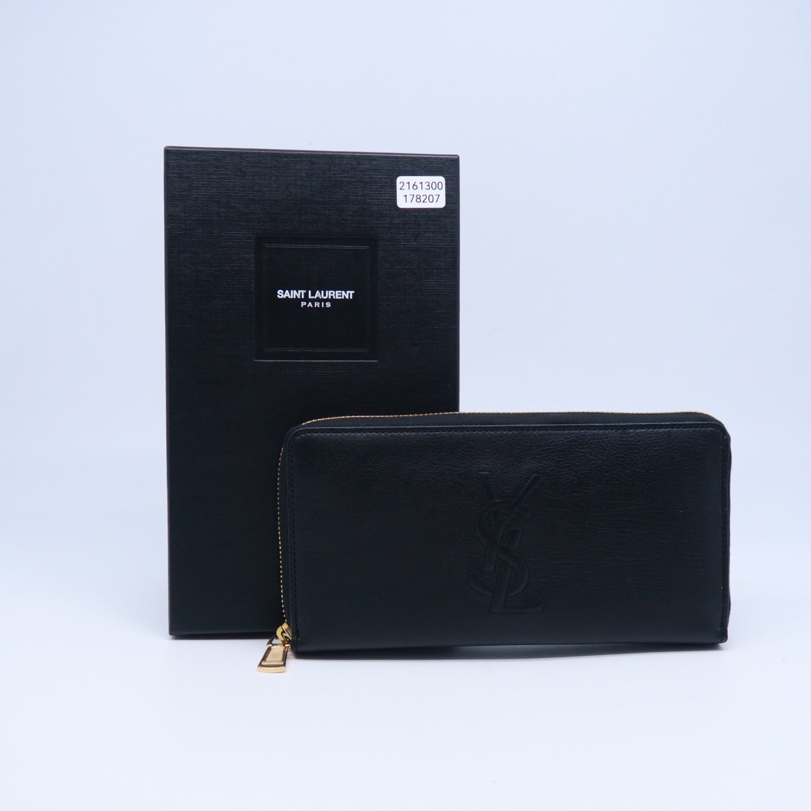 YVES SAINT LAURENT 【激減優惠】牛皮皮革Long Wallet金扣長錢包黑色