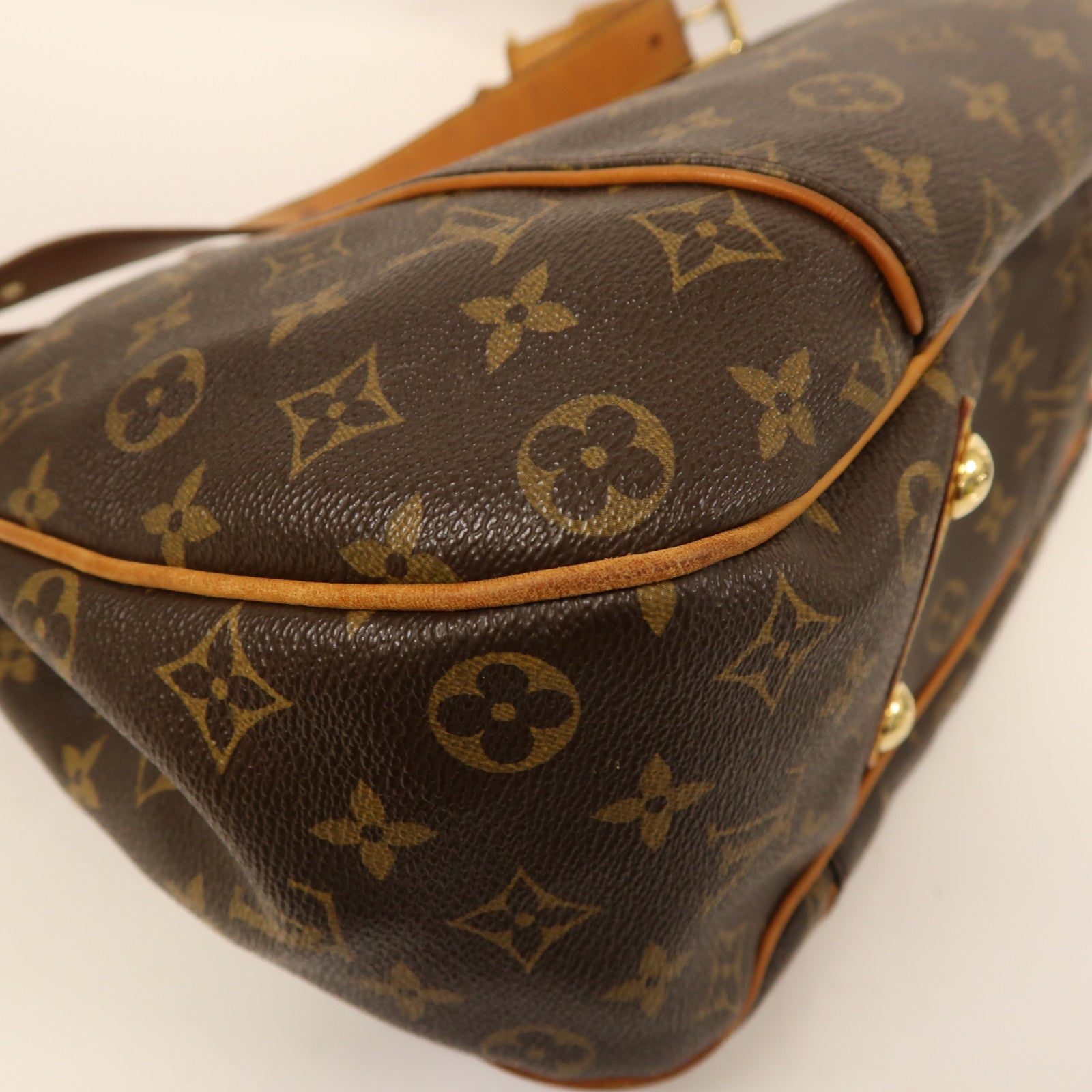 LOUIS VUITTON Monogram Galliera PM金扣肩背袋棕色