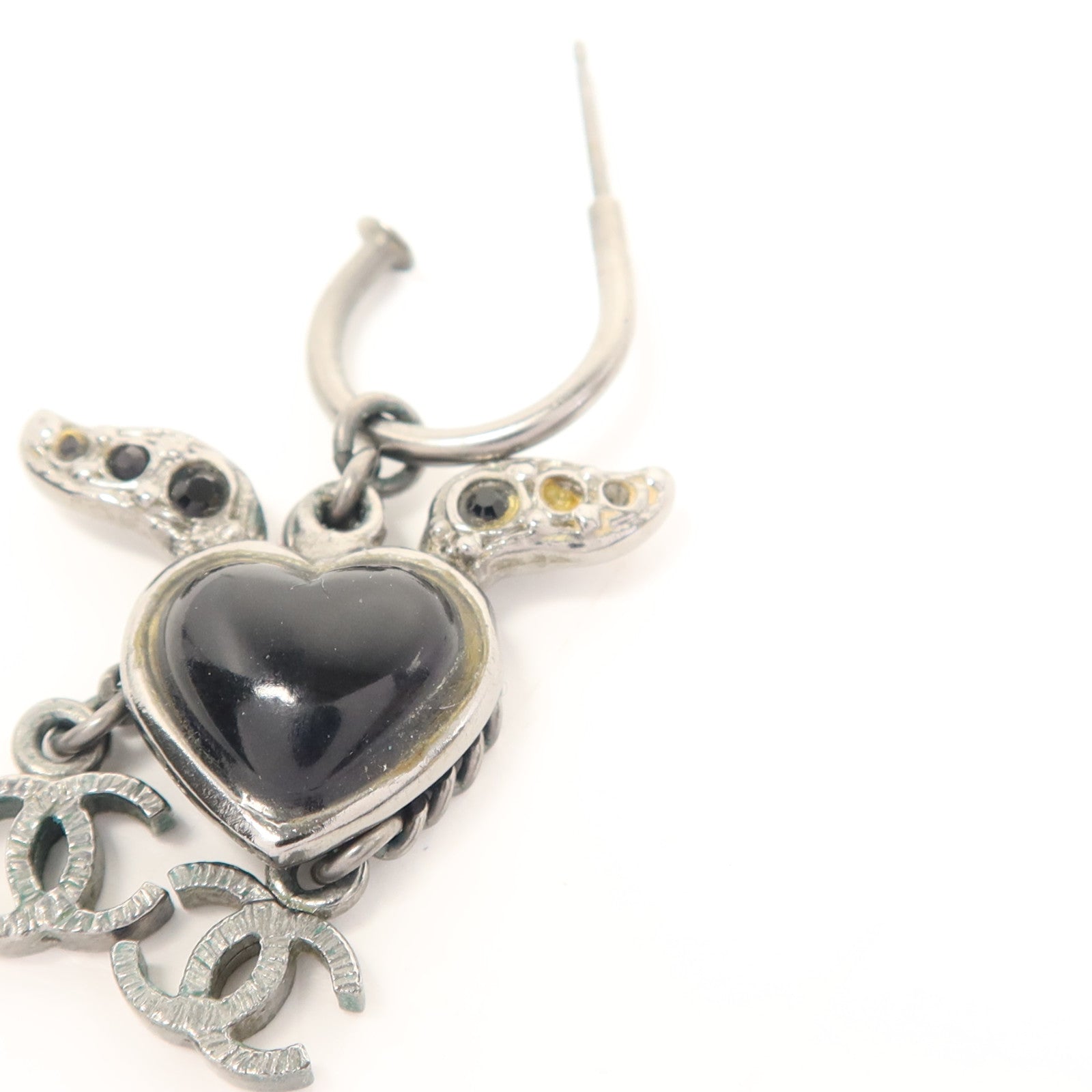 CHANEL 金屬/水晶Pierced Earrings耳環