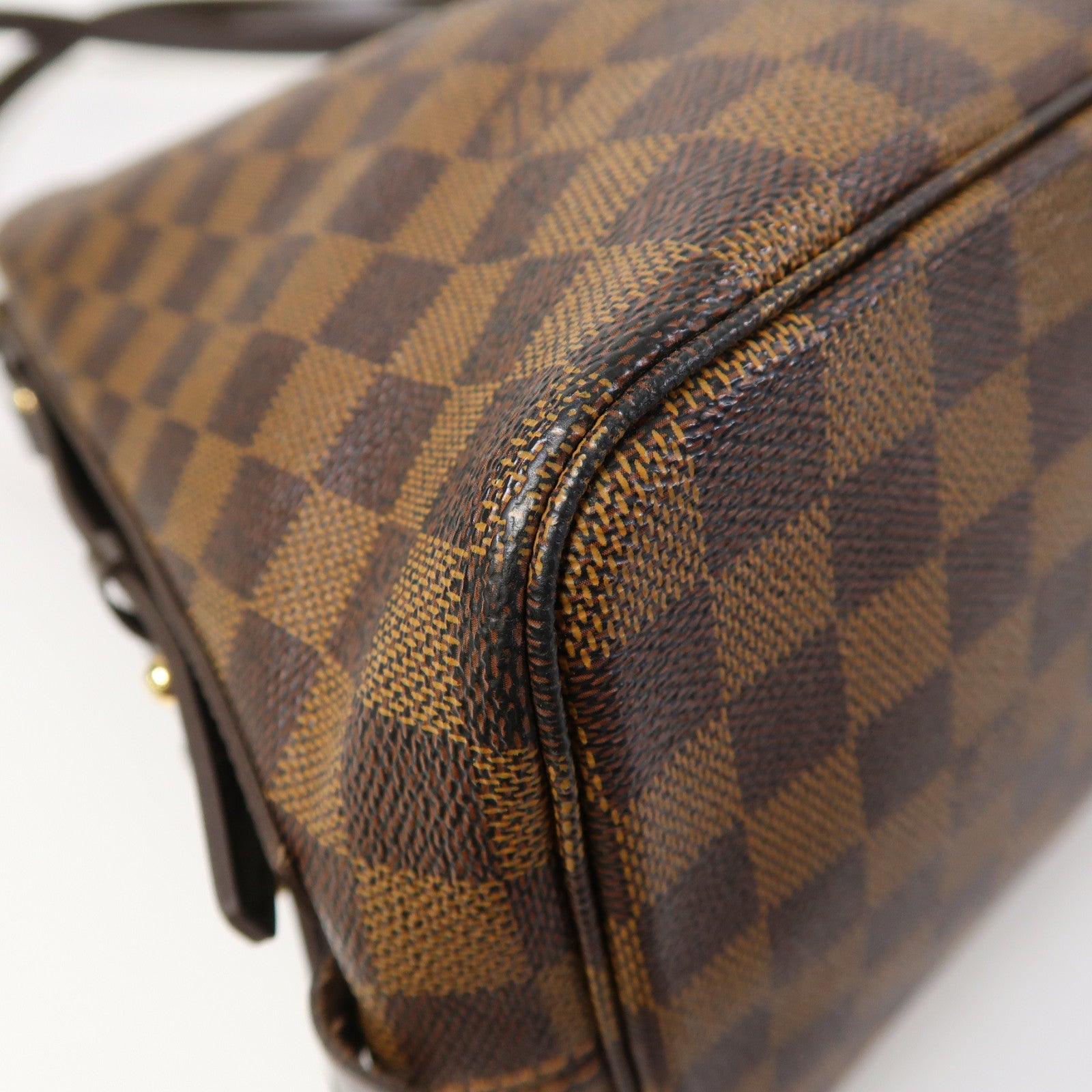 LOUIS VUITTON Damier Ebene Cabas Rivington金扣肩背袋啡色