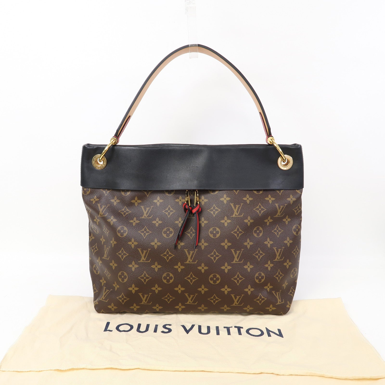 LOUIS VUITTON Monogram Tuileries Hobo金扣肩背袋啡色