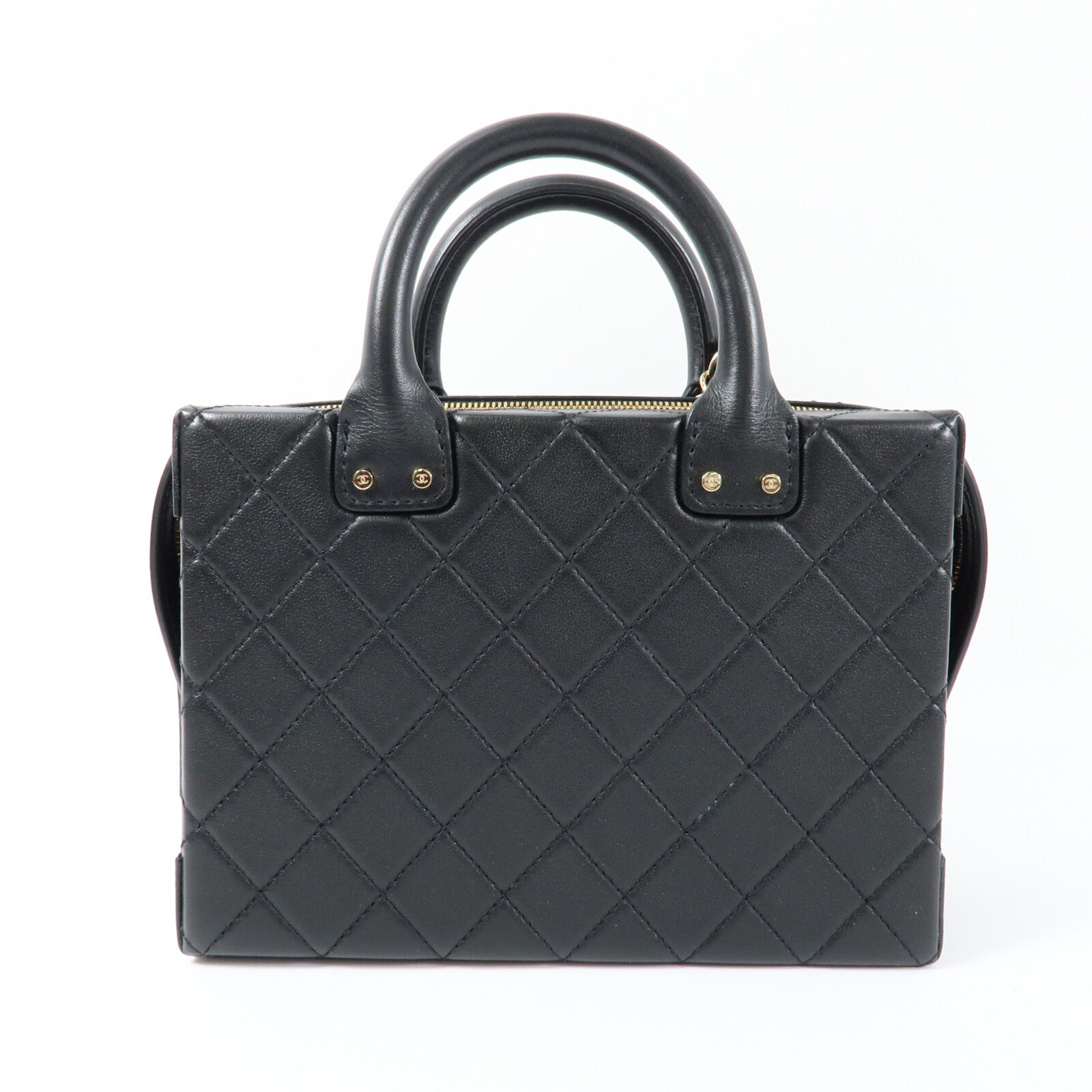 CHANEL 牛皮皮革Vanity Case金扣手挽肩背兩用袋