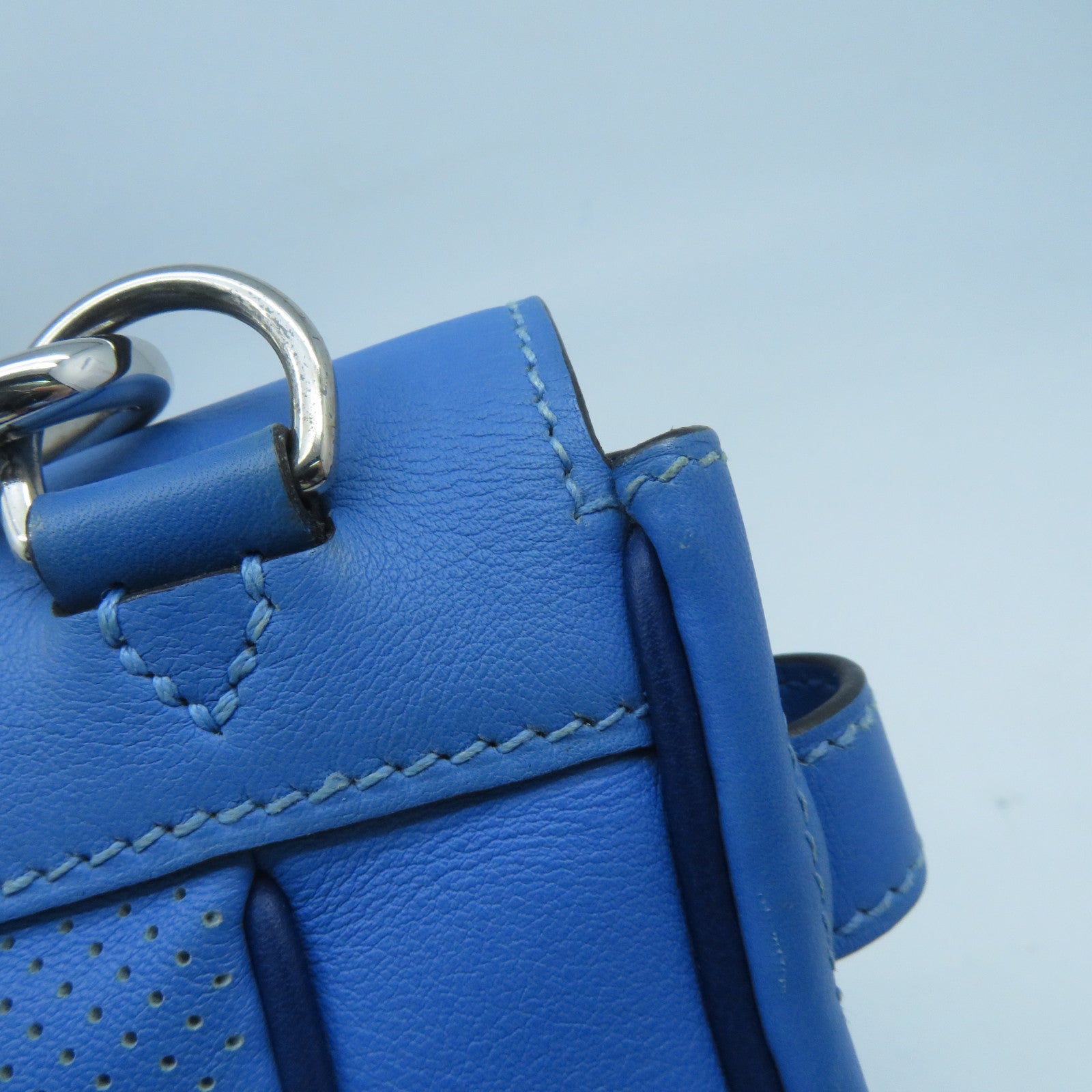 HERMES 【激減優惠】Swift皮革Mini Berline銀扣肩背袋藍色