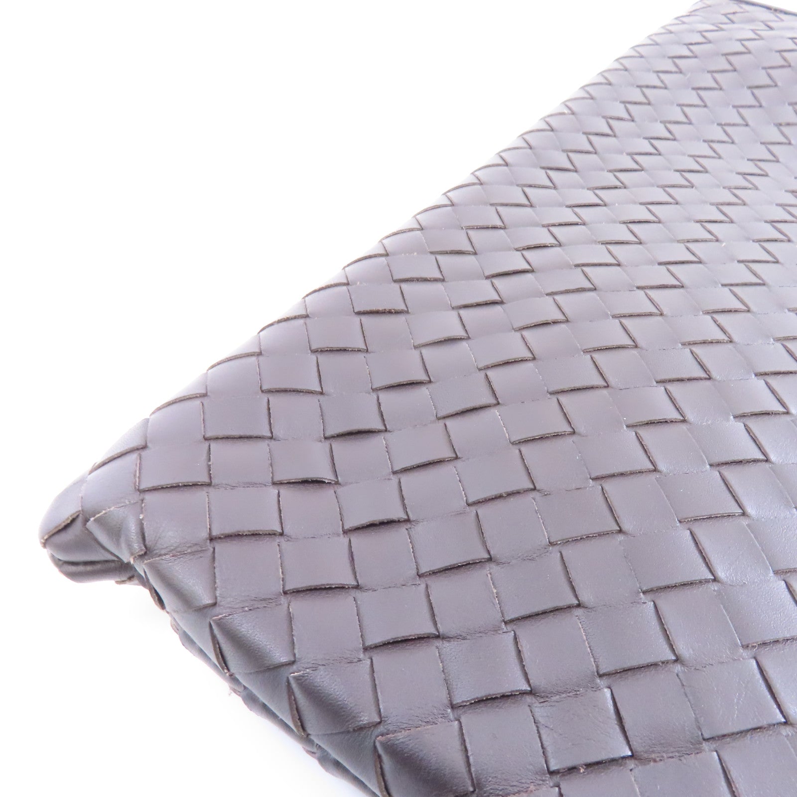 BOTTEGA VENETA 【激減優惠】織紋皮革Clutch Bag手拿包啡色