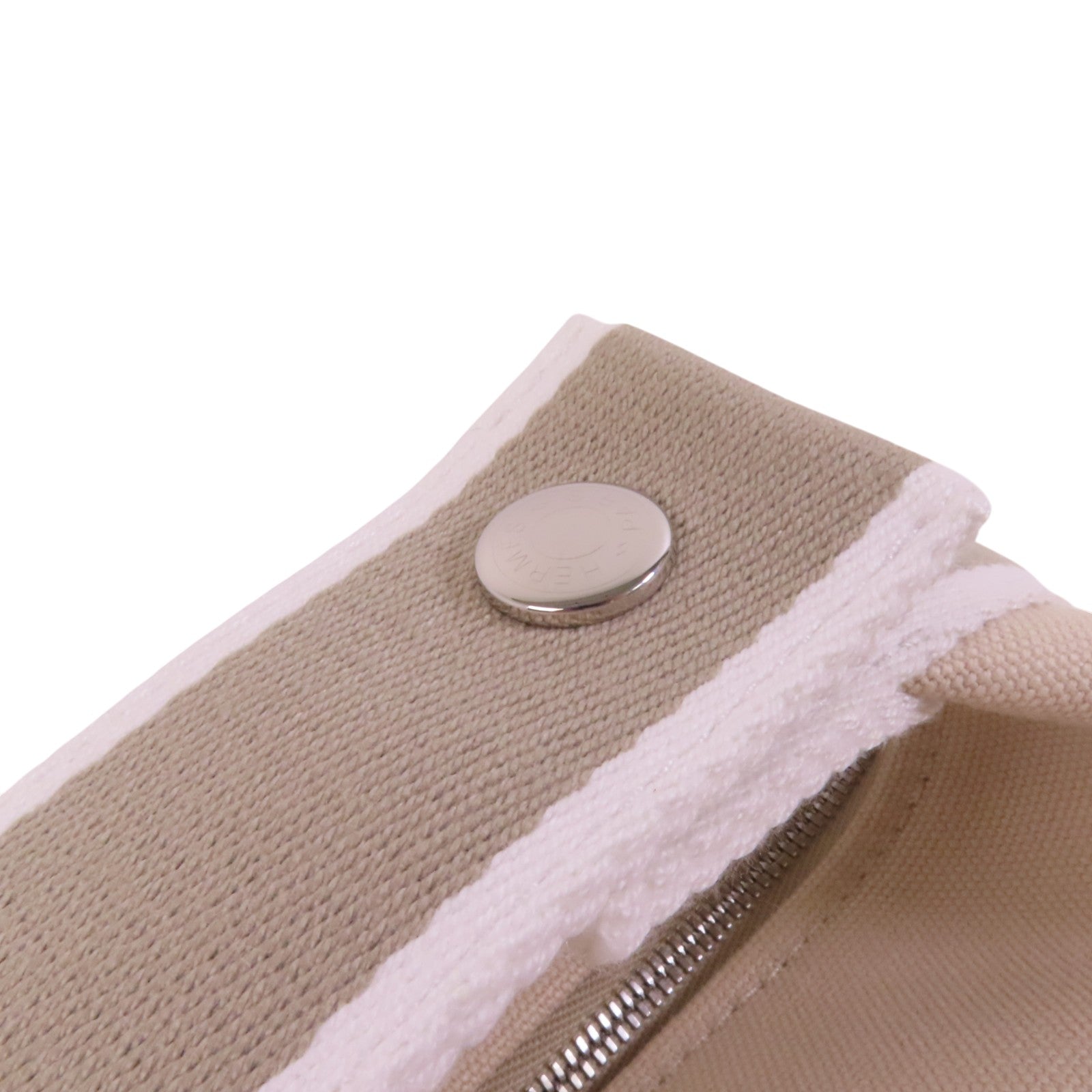 HERMES 帆布Bride-A-Brac銀扣手挽袋