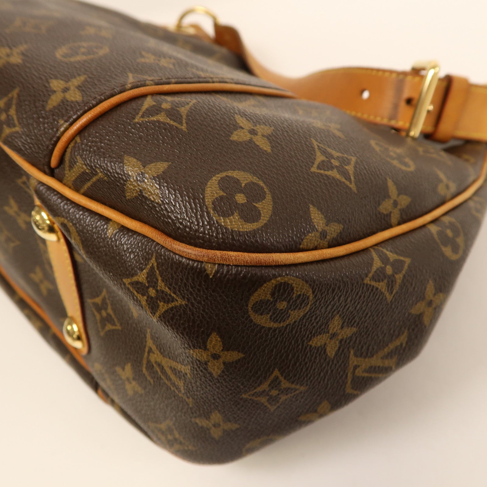 LOUIS VUITTON Monogram Galliera PM金扣肩背袋棕色