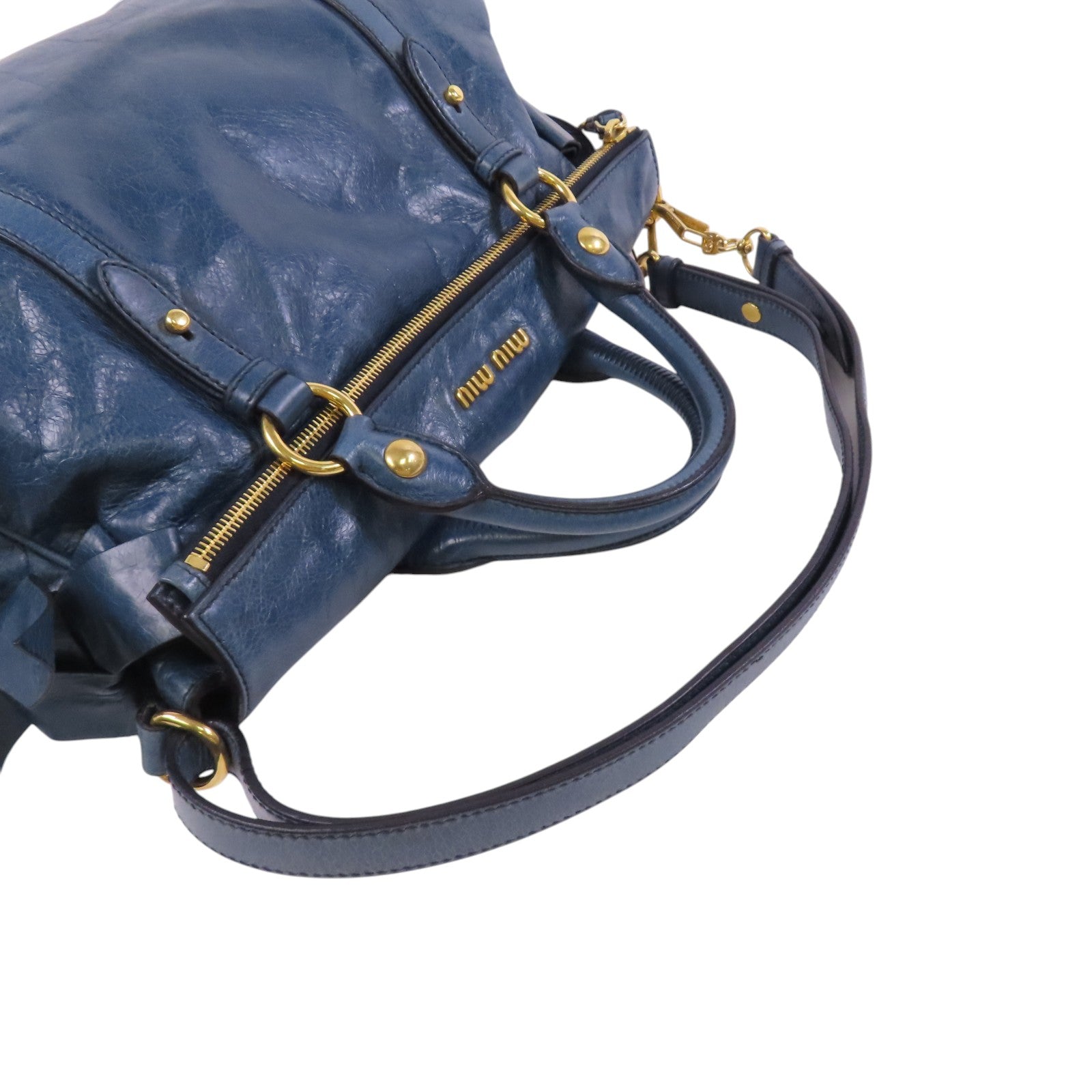 Miu Miu 牛皮皮革2Way Shoulder Bag金扣手挽肩背兩用袋