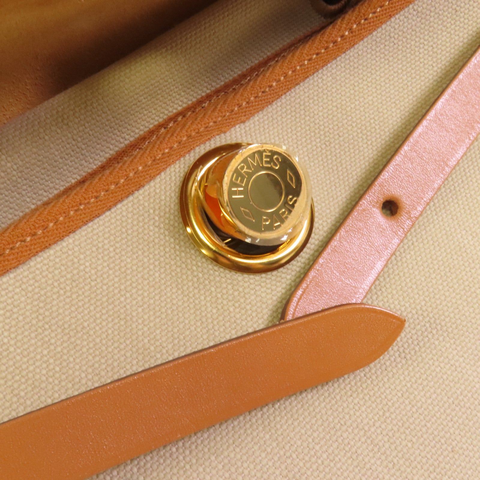 HERMES 帆布/皮革Herbag PM金扣手挽肩背兩用袋