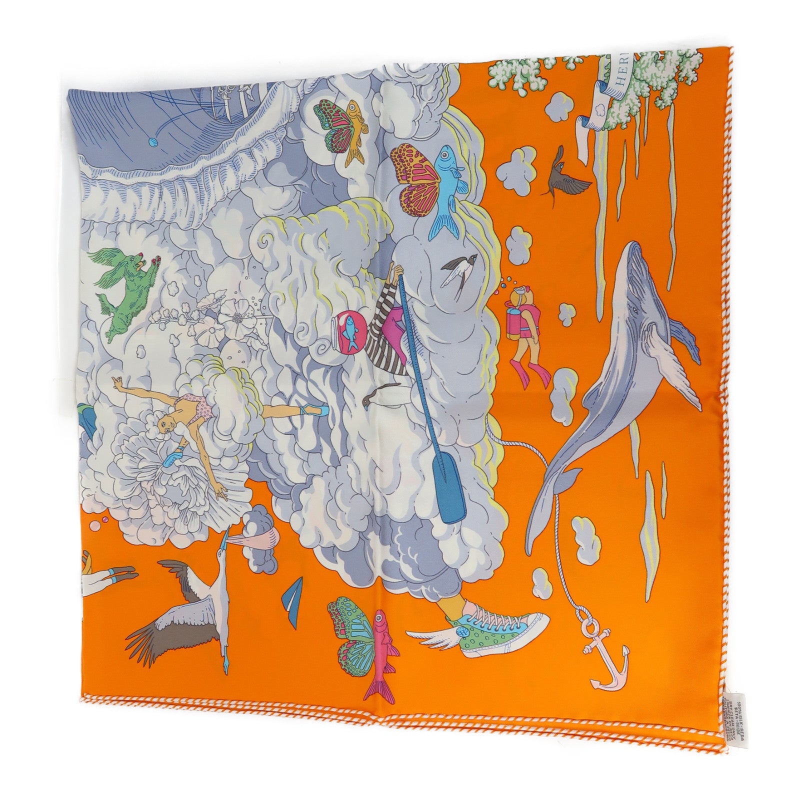 HERMES 絲質Scarf圍巾彩色