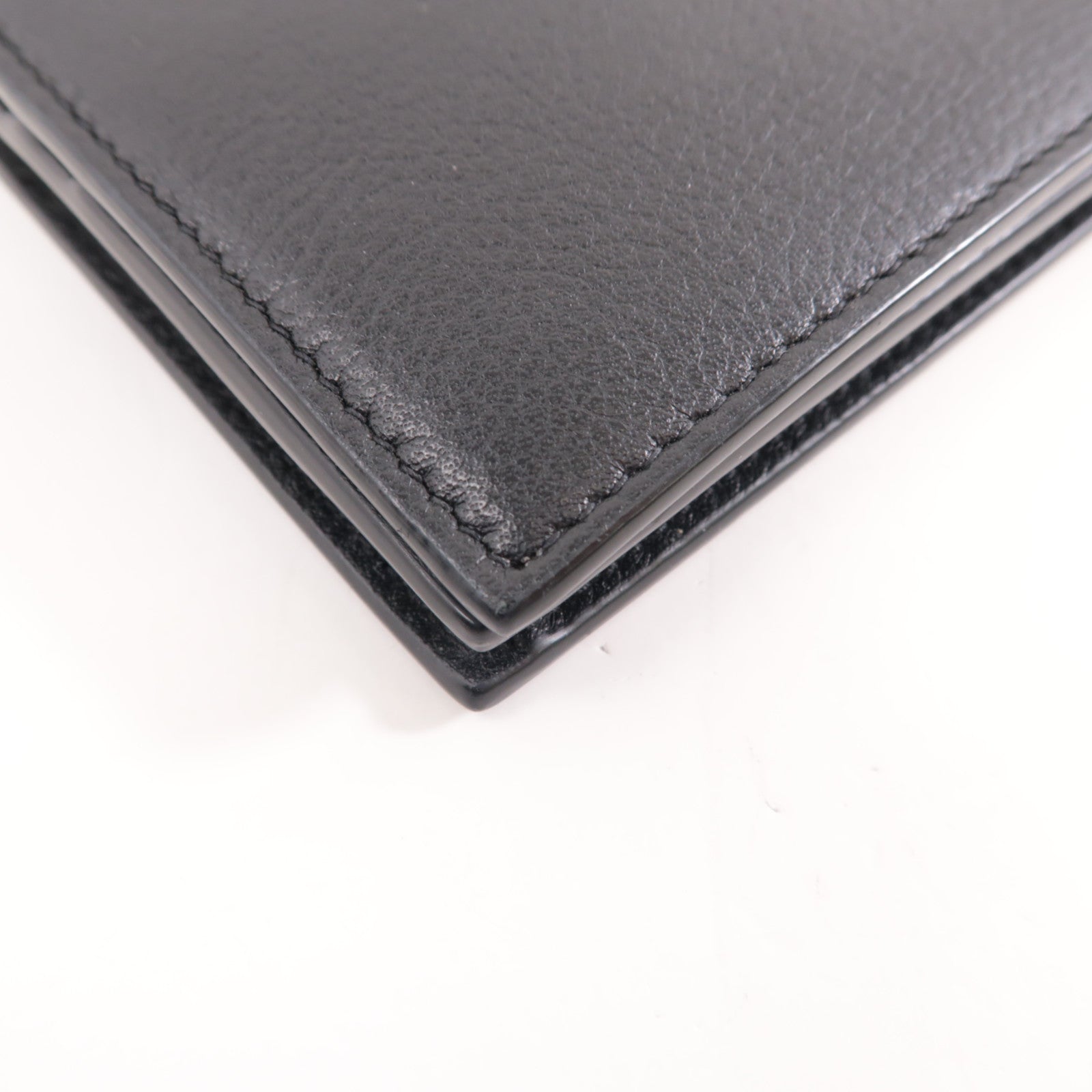 YVES SAINT LAURENT 牛皮皮革Tiny Long Wallet金扣長錢包黑色